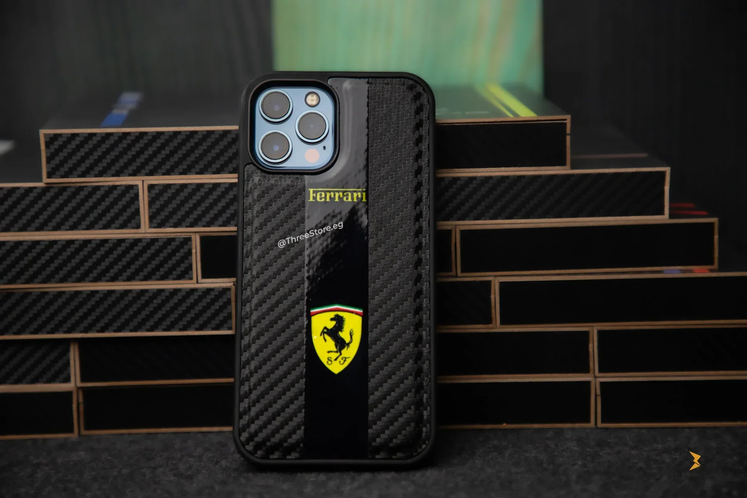 Fiber Carbon Car Brands Case iPhone 13 Pro Max - Three