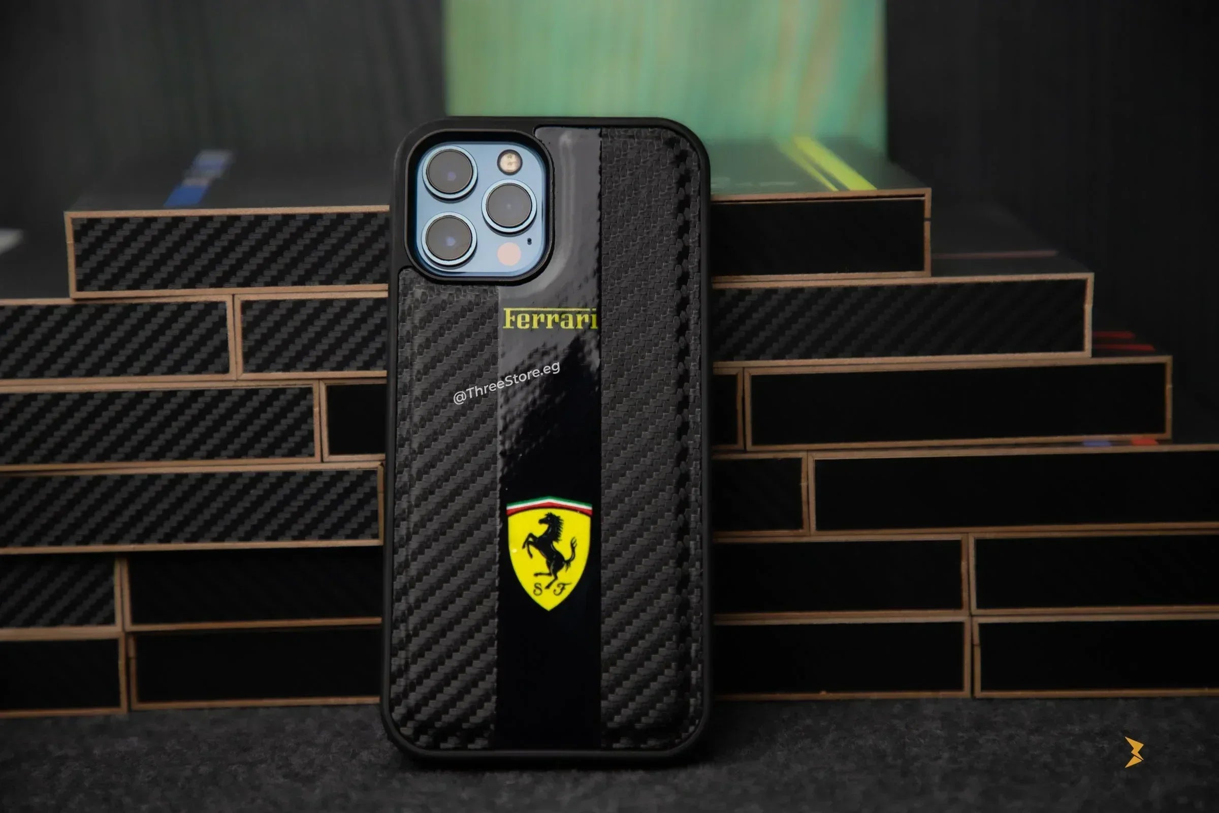 Fiber Carbon Car Brands Case iPhone 12 Pro Max - Three