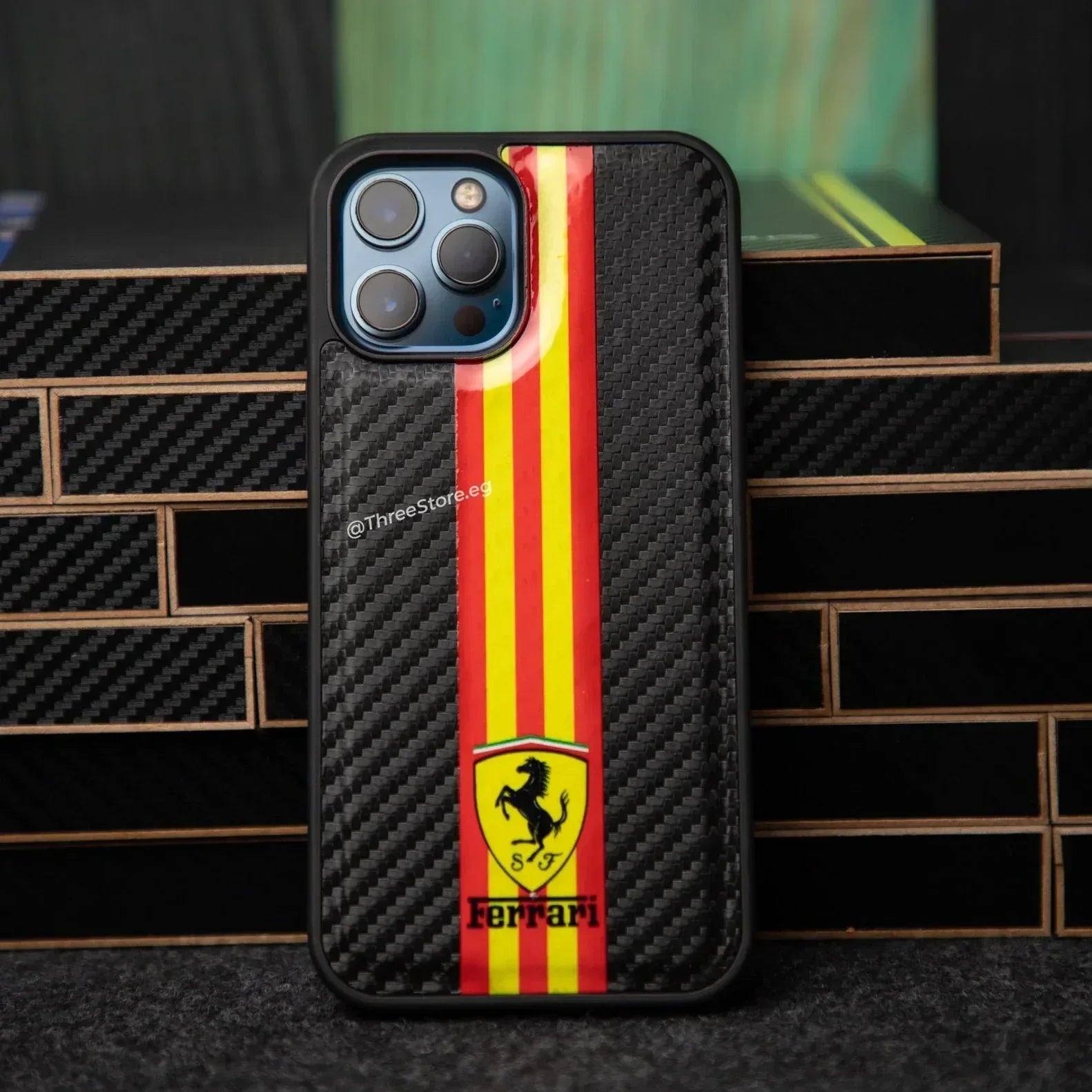 Fiber Carbon Car Brands Case iPhone 13 Pro Max - Three