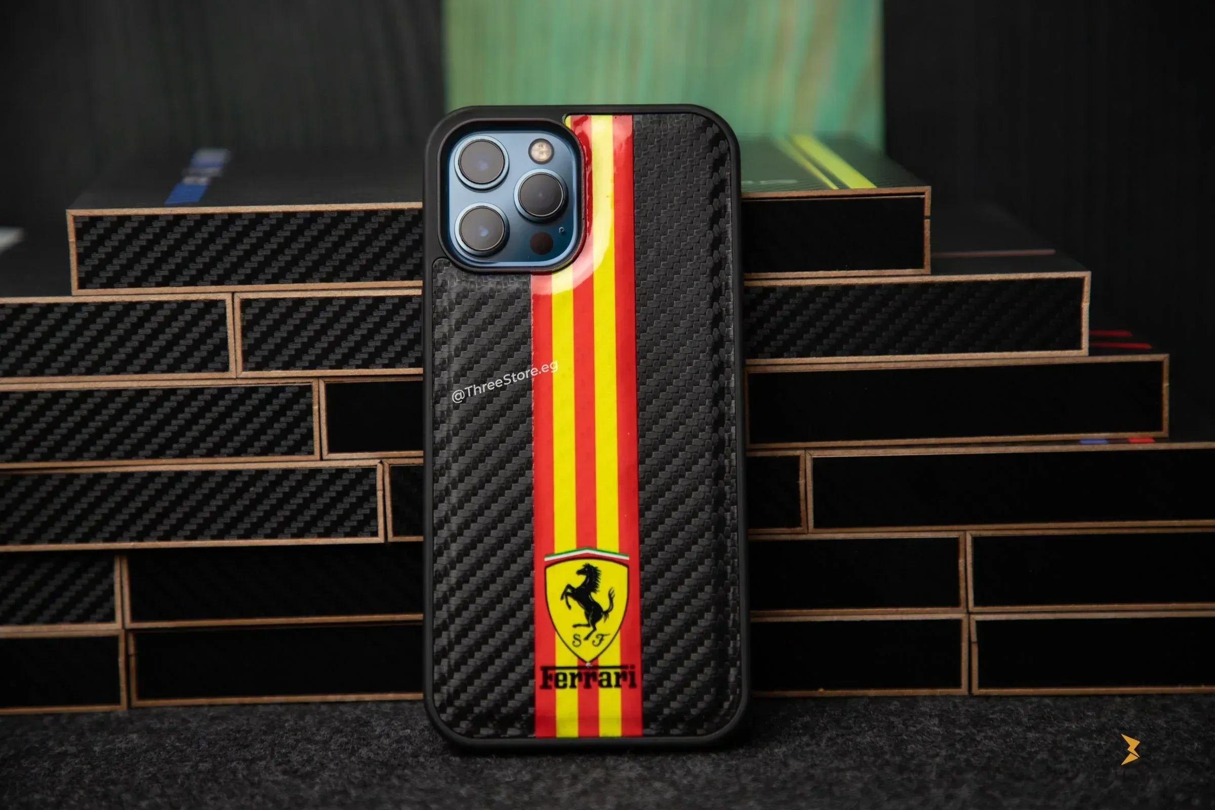 Fiber Carbon Car Brands Case iPhone 12 Pro Max - Three