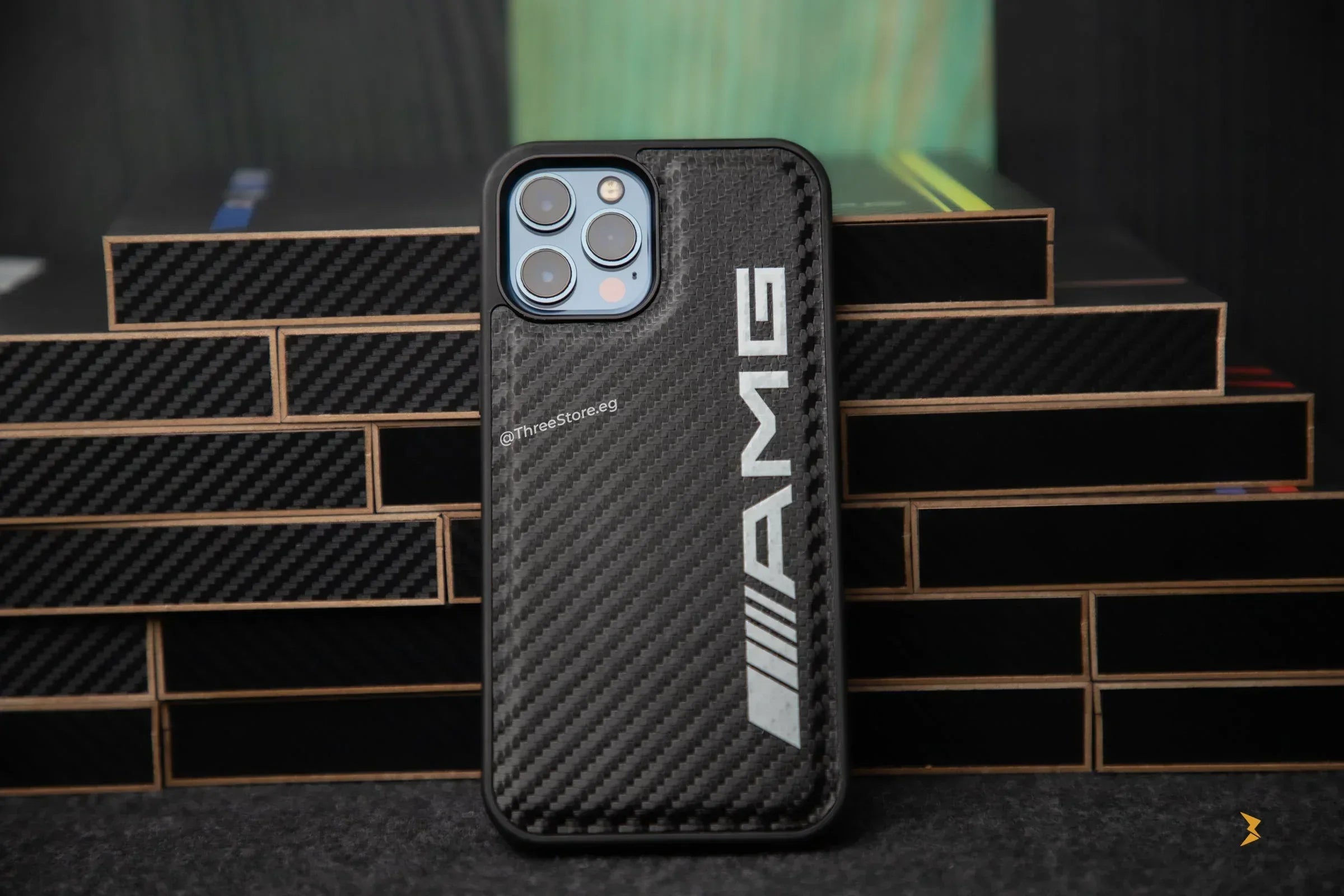 Fiber Carbon Car Brands Case iPhone 14 Pro Max - Three