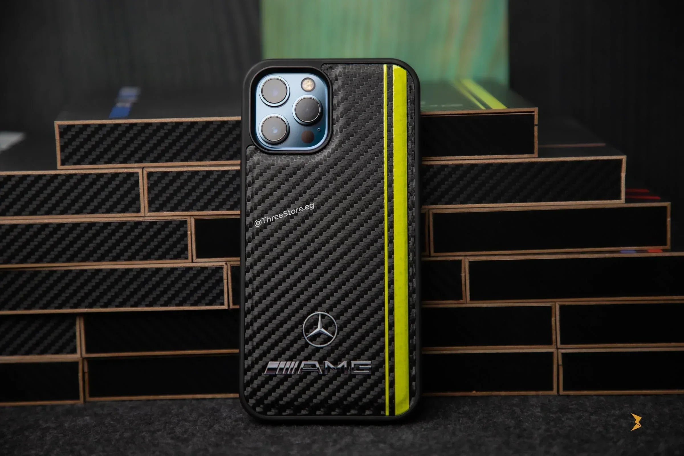 Fiber Carbon Car Brands Case iPhone 12 Pro Max - Three