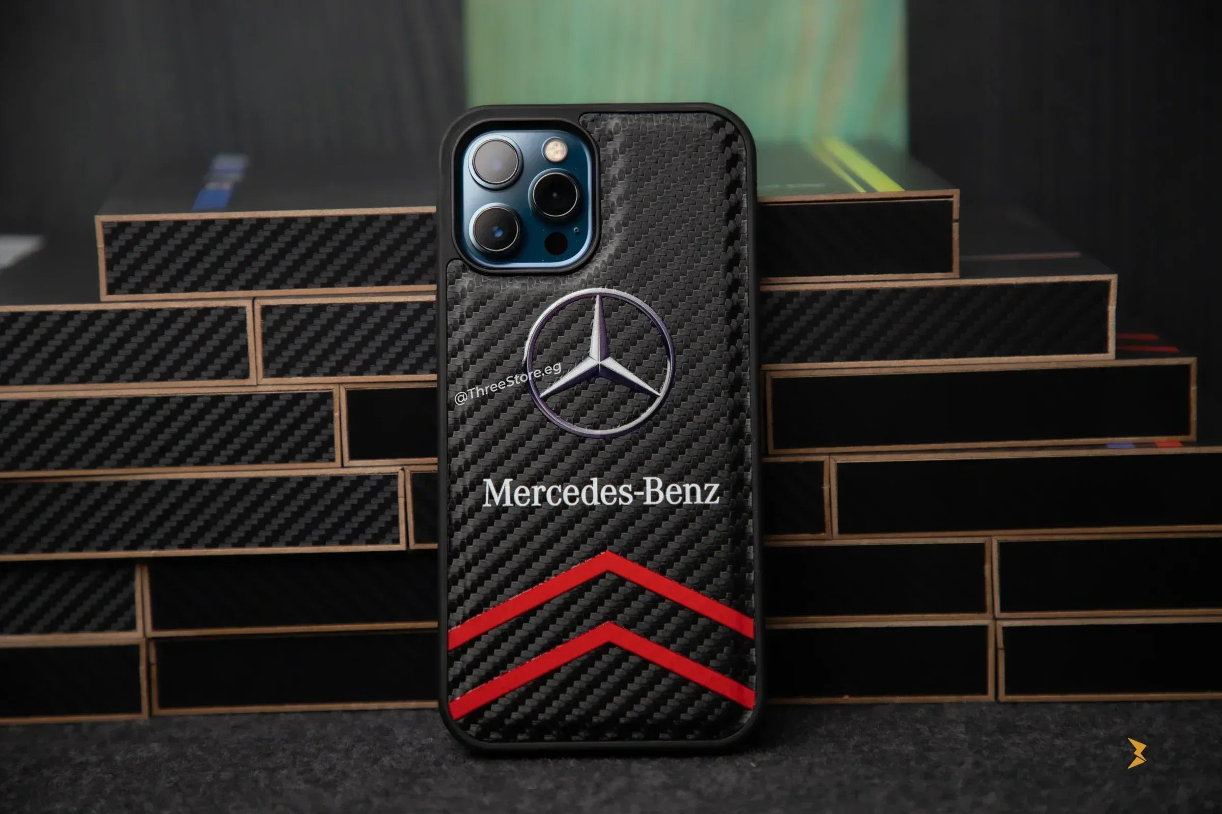 Fiber Carbon Car Brands Case iPhone 13 Pro Max - Three