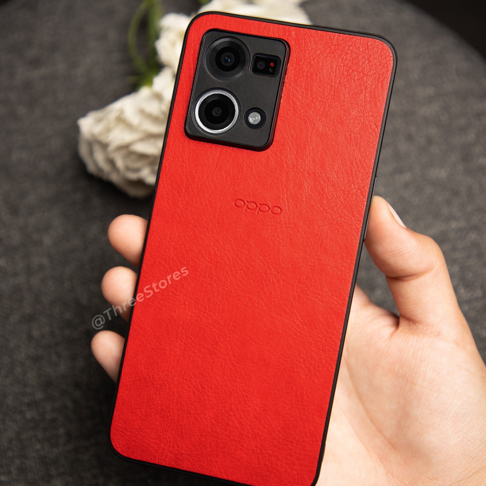 Leather Camera Protection Case Oppo Reno 7 4G / Reno 8 4G