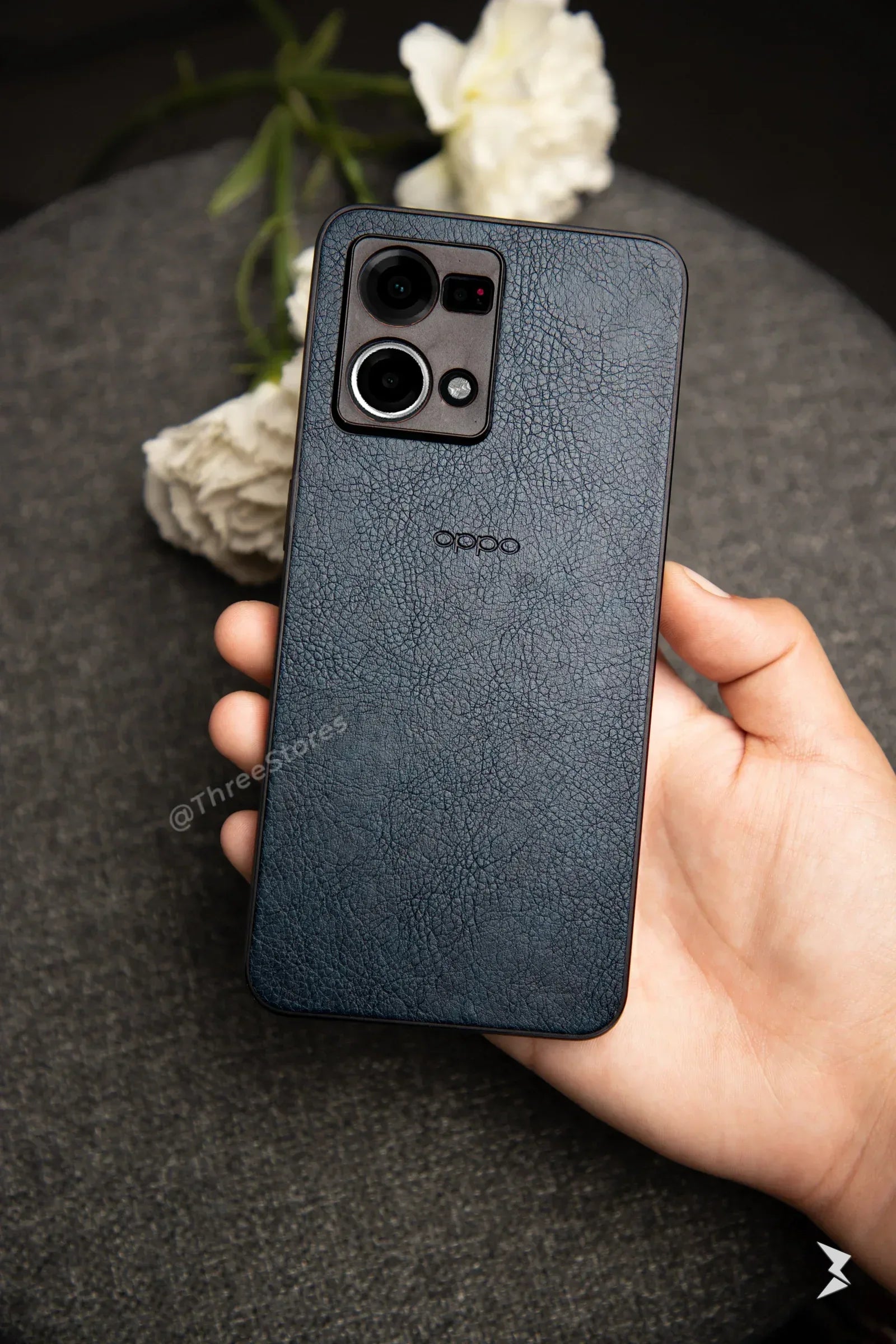 Leather Camera Protection Case Oppo Reno 7 4G / Reno 8 4G - Three