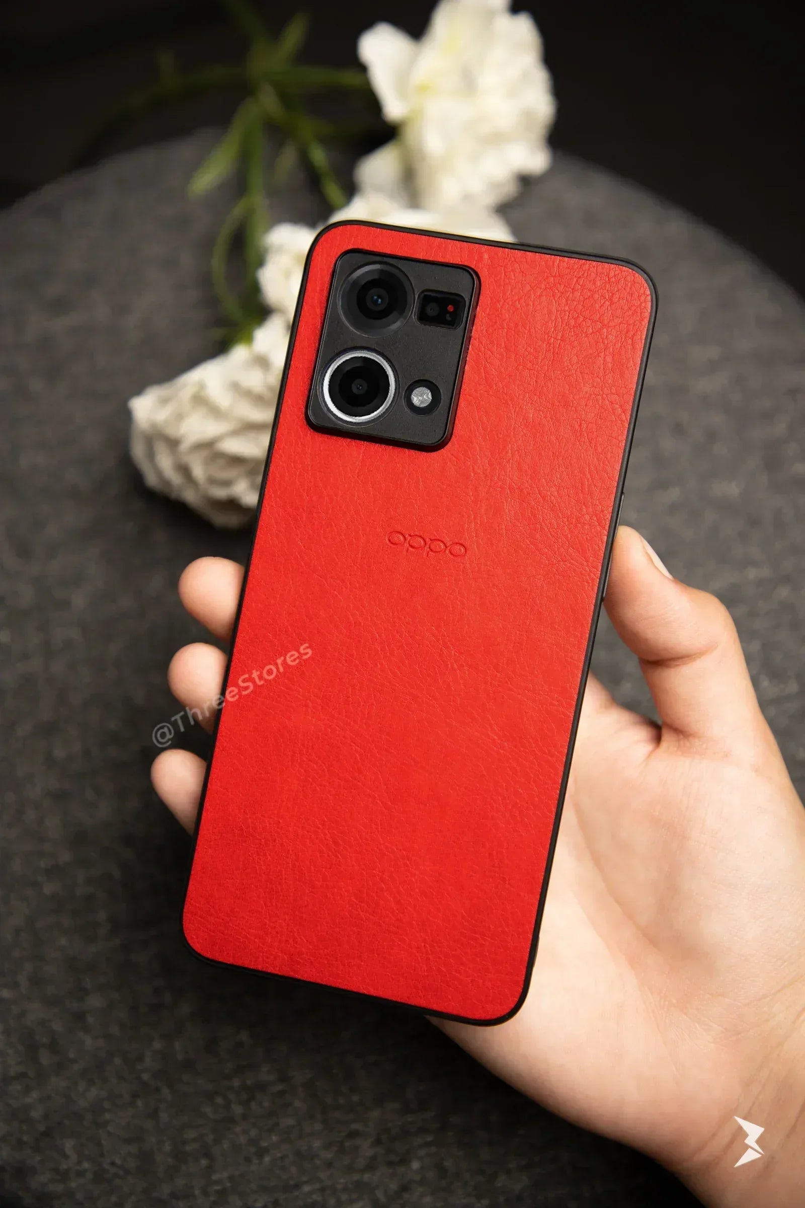 Leather Camera Protection Case Oppo Reno 7 4G / Reno 8 4G - Three