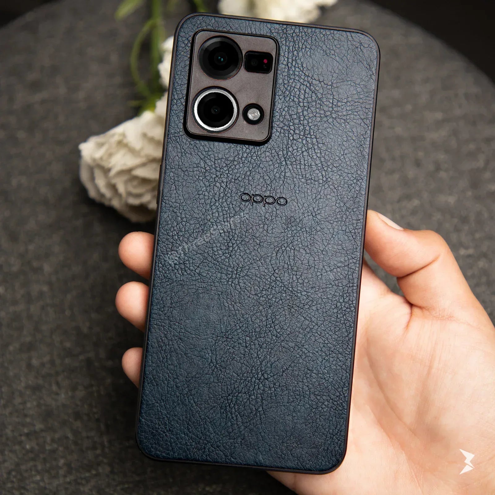 Leather Camera Protection Case Oppo Reno 7 4G / Reno 8 4G - Three