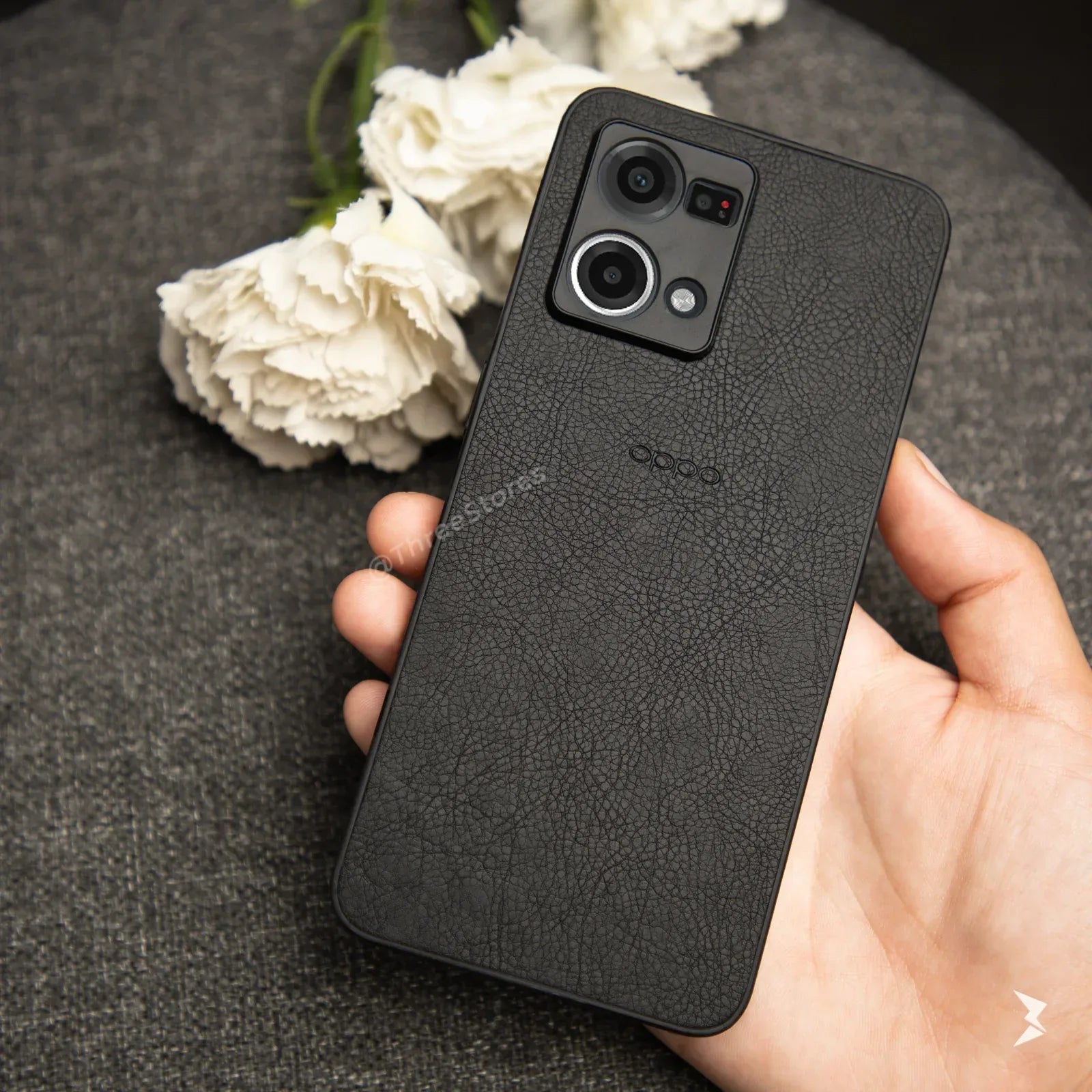 Leather Camera Protection Case Oppo Reno 7 4G / Reno 8 4G - Three
