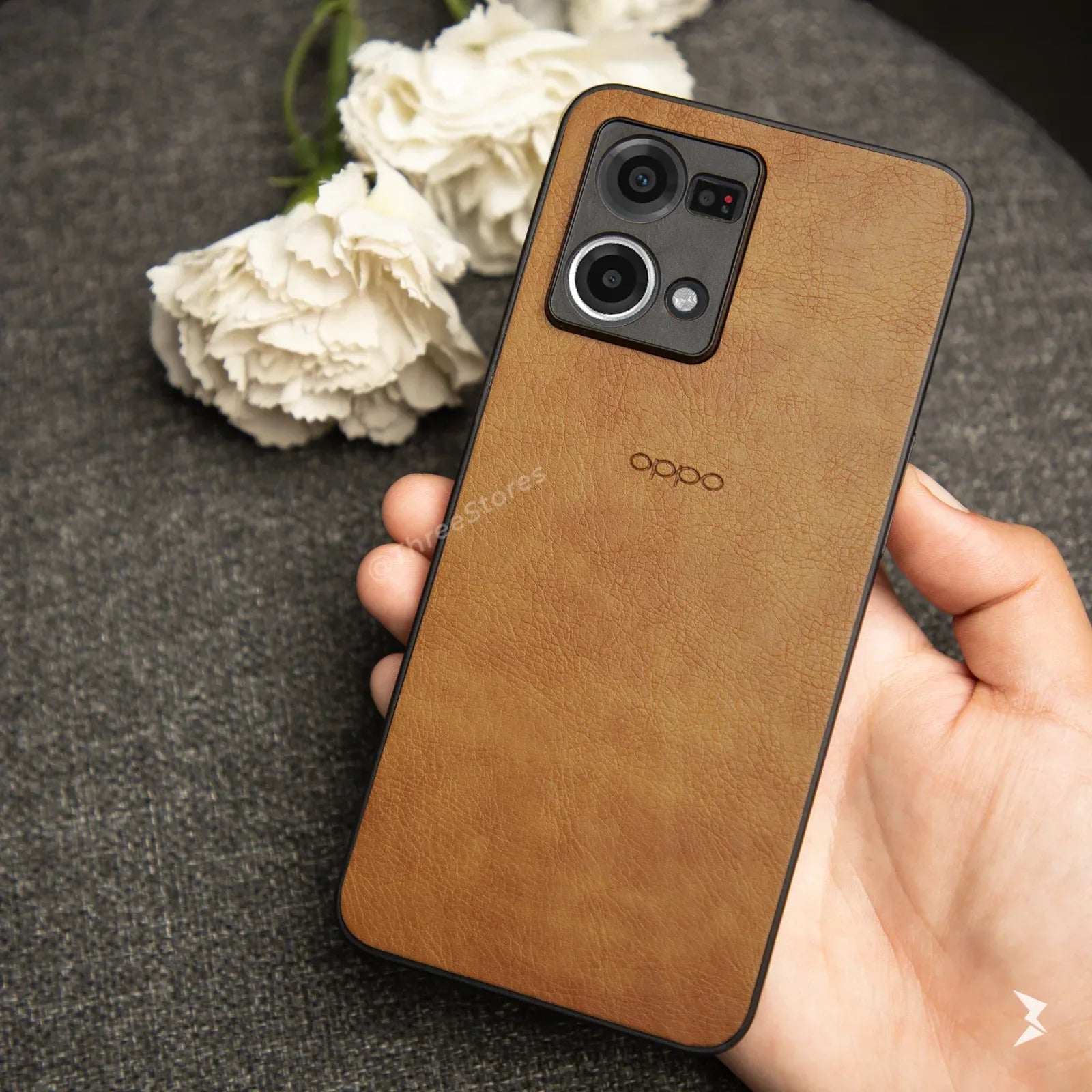 Leather Camera Protection Case Oppo Reno 7 4G / Reno 8 4G - Three
