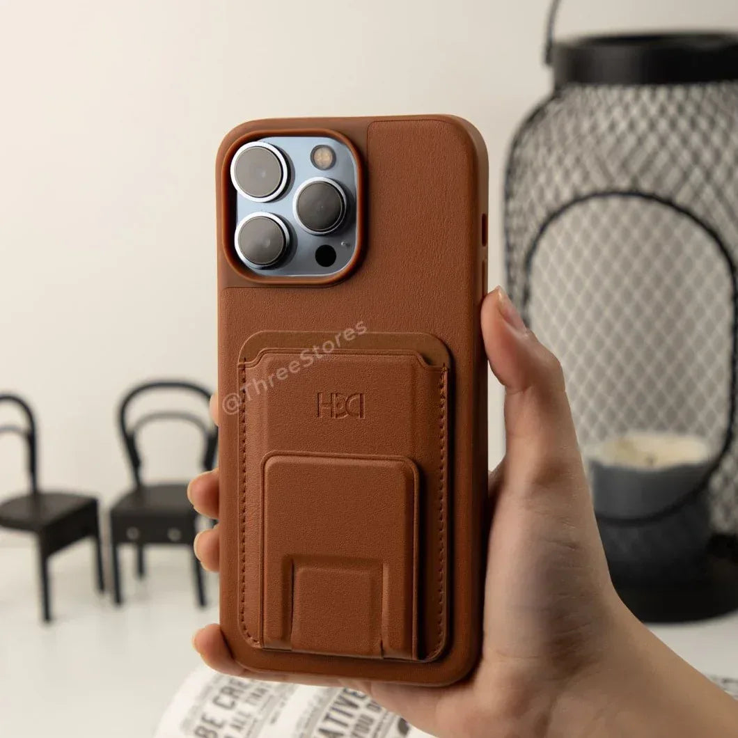 HDD Magnetic Stand Card Leather Case iPhone 13 Pro Max - Three