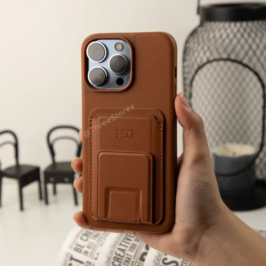 HDD Magnetic Stand Card Leather Case iPhone 14 Pro - Three