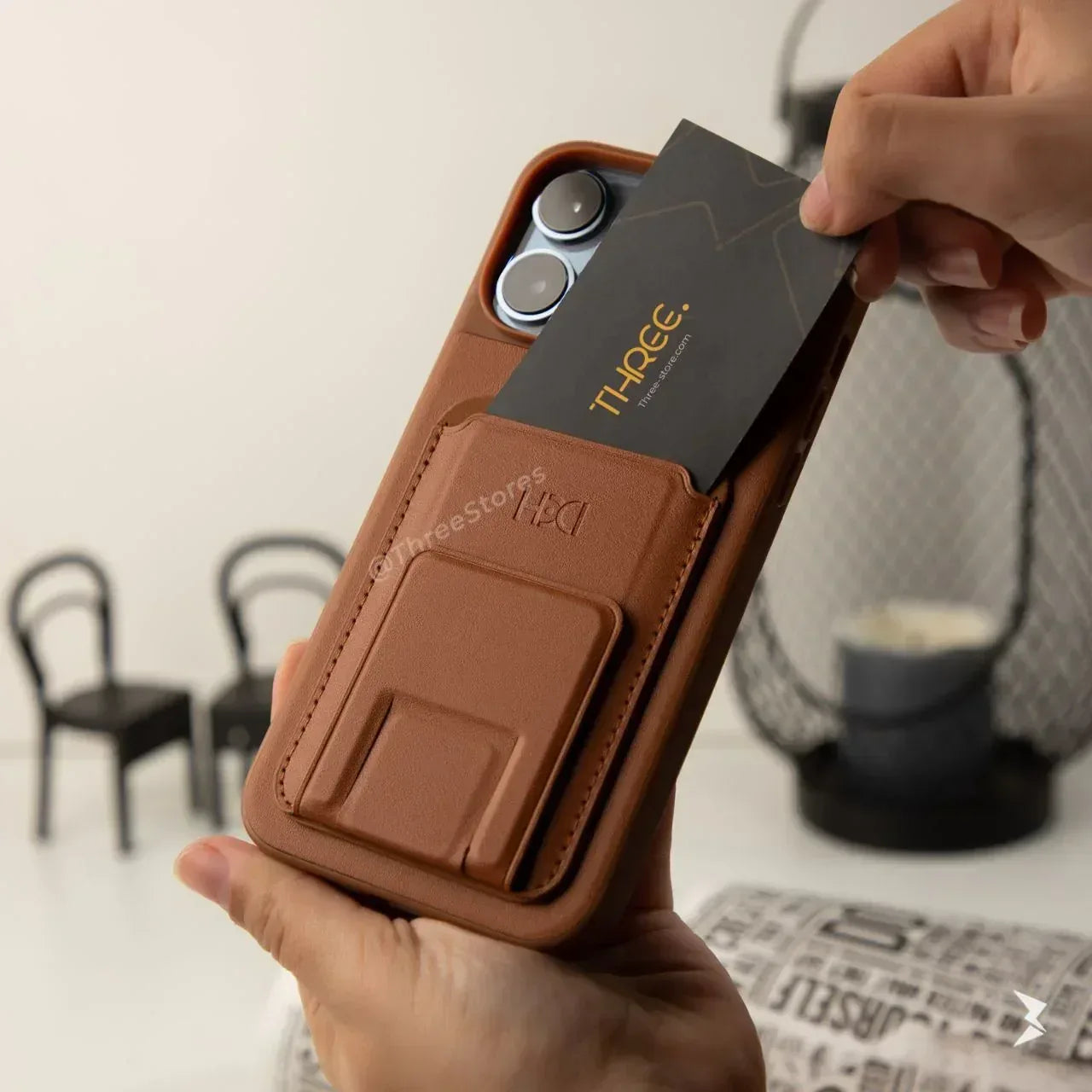 HDD Magnetic Stand Card Leather Case iPhone 13 Pro Max - Three