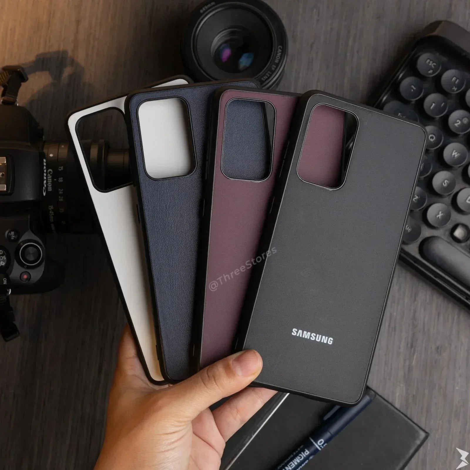 Slim Leather Camera Protection Case Samsung A33 - Three