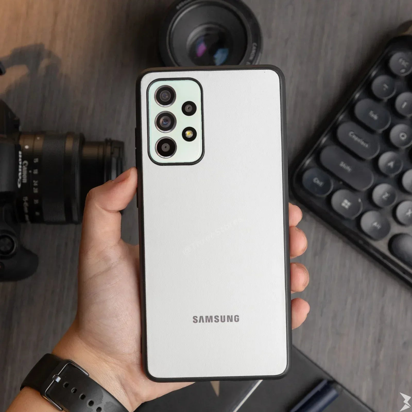 Slim Leather Camera Protection Case Samsung A33 - Three