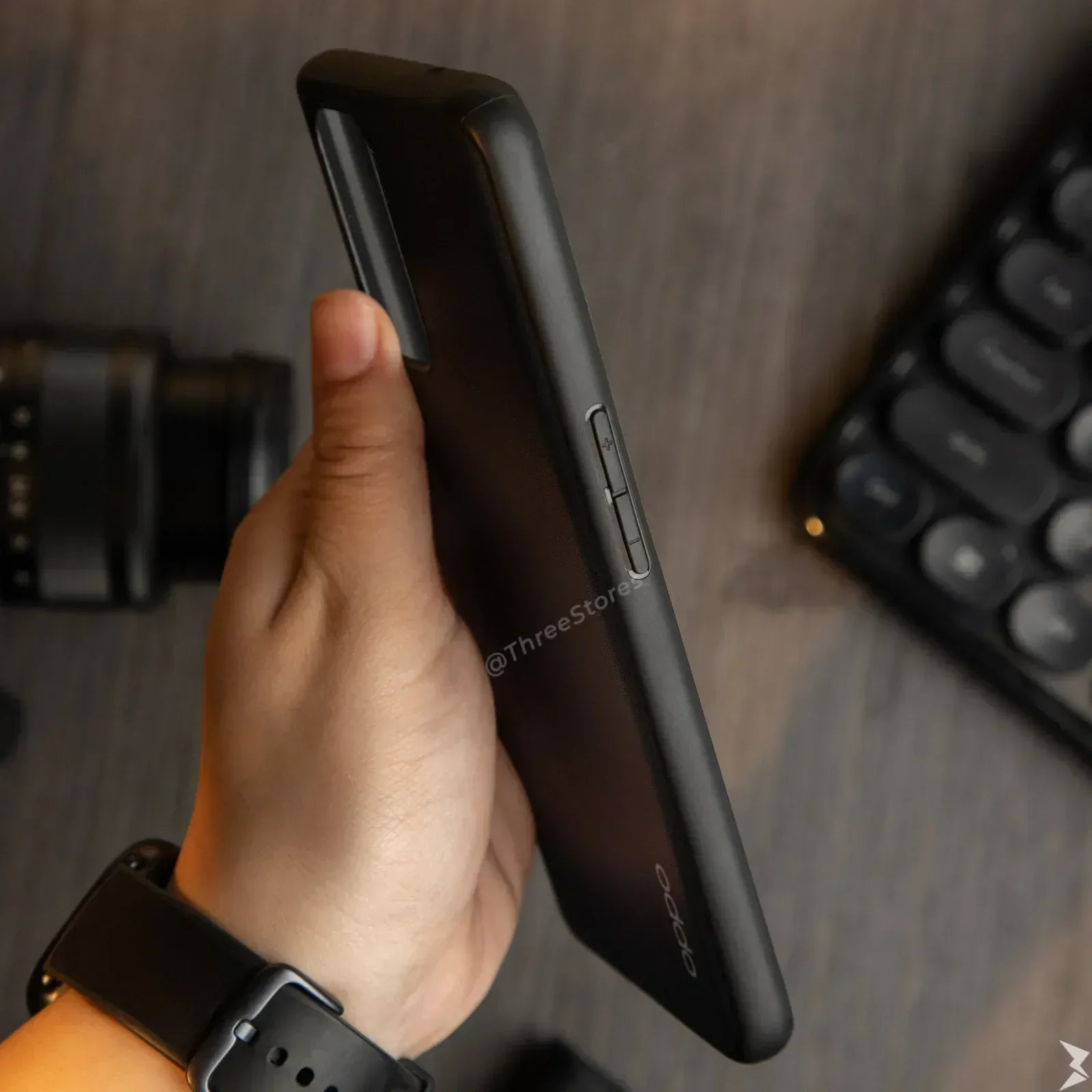 Slim Leather Camera Protection Case Oppo Reno 5 - Three