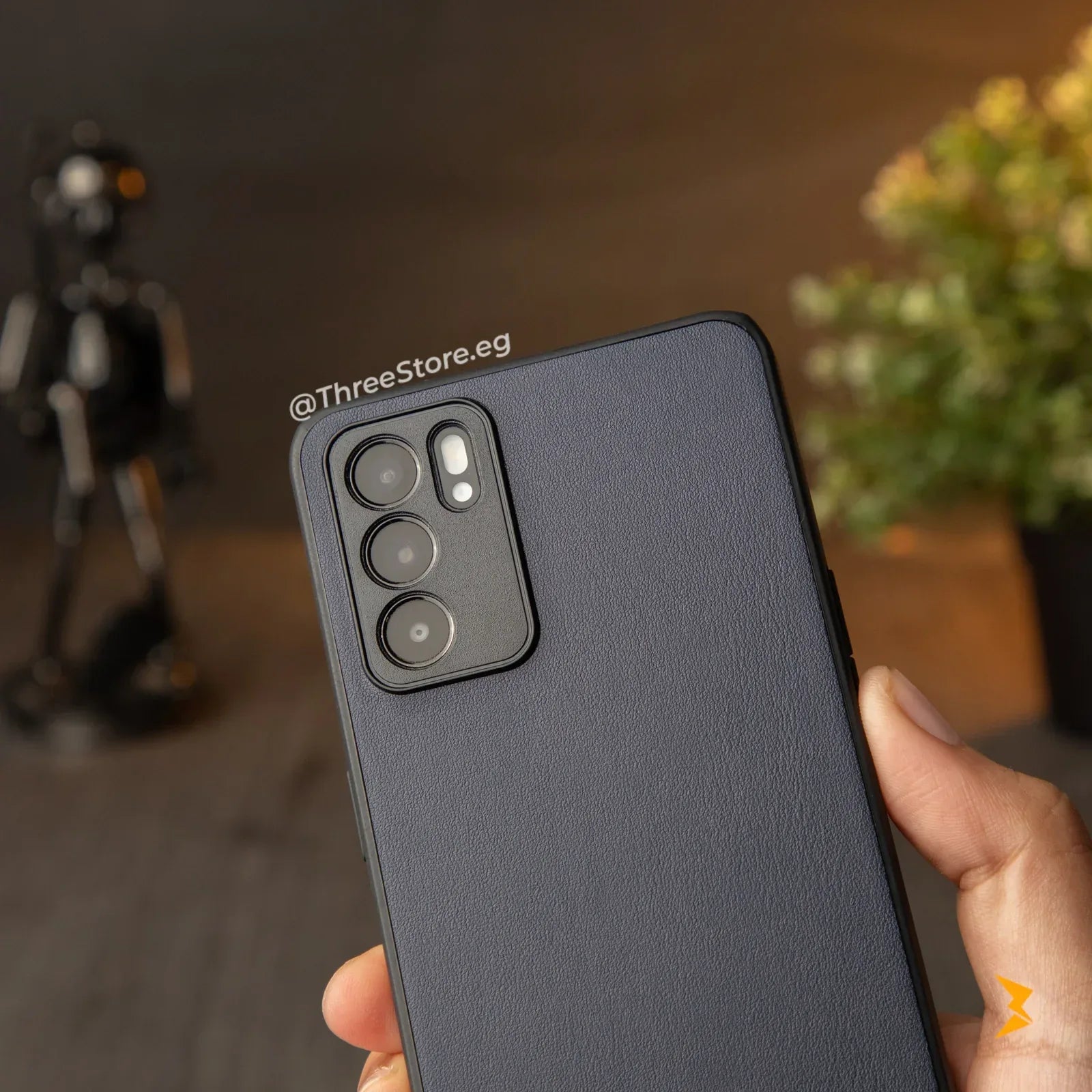 Slim Leather Camera Protection Case Oppo Reno 6 5G - Three