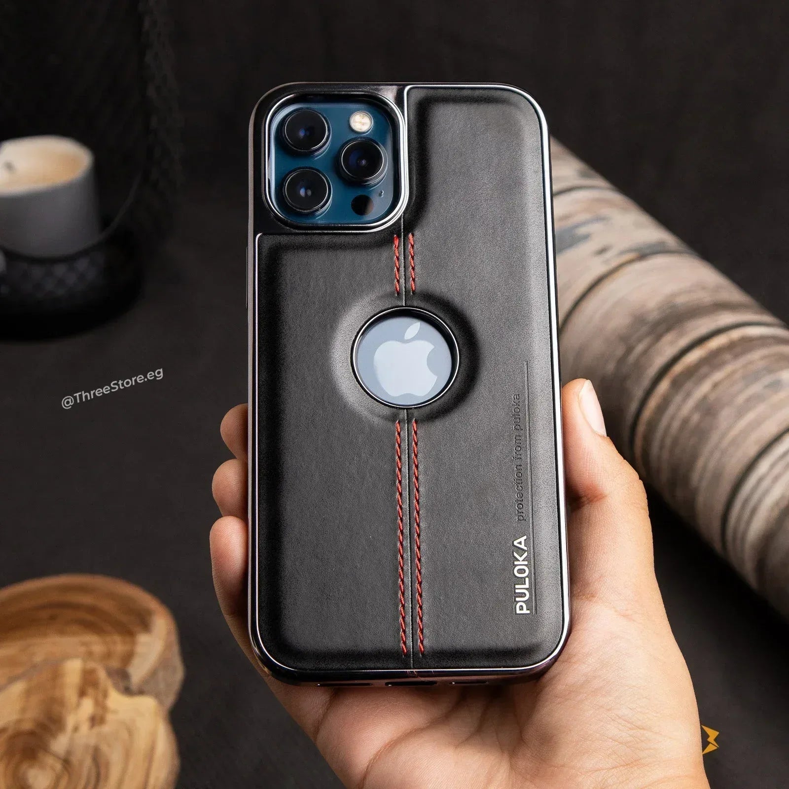 Puloka Superb Leather Case iPhone 15 Pro Max - Three