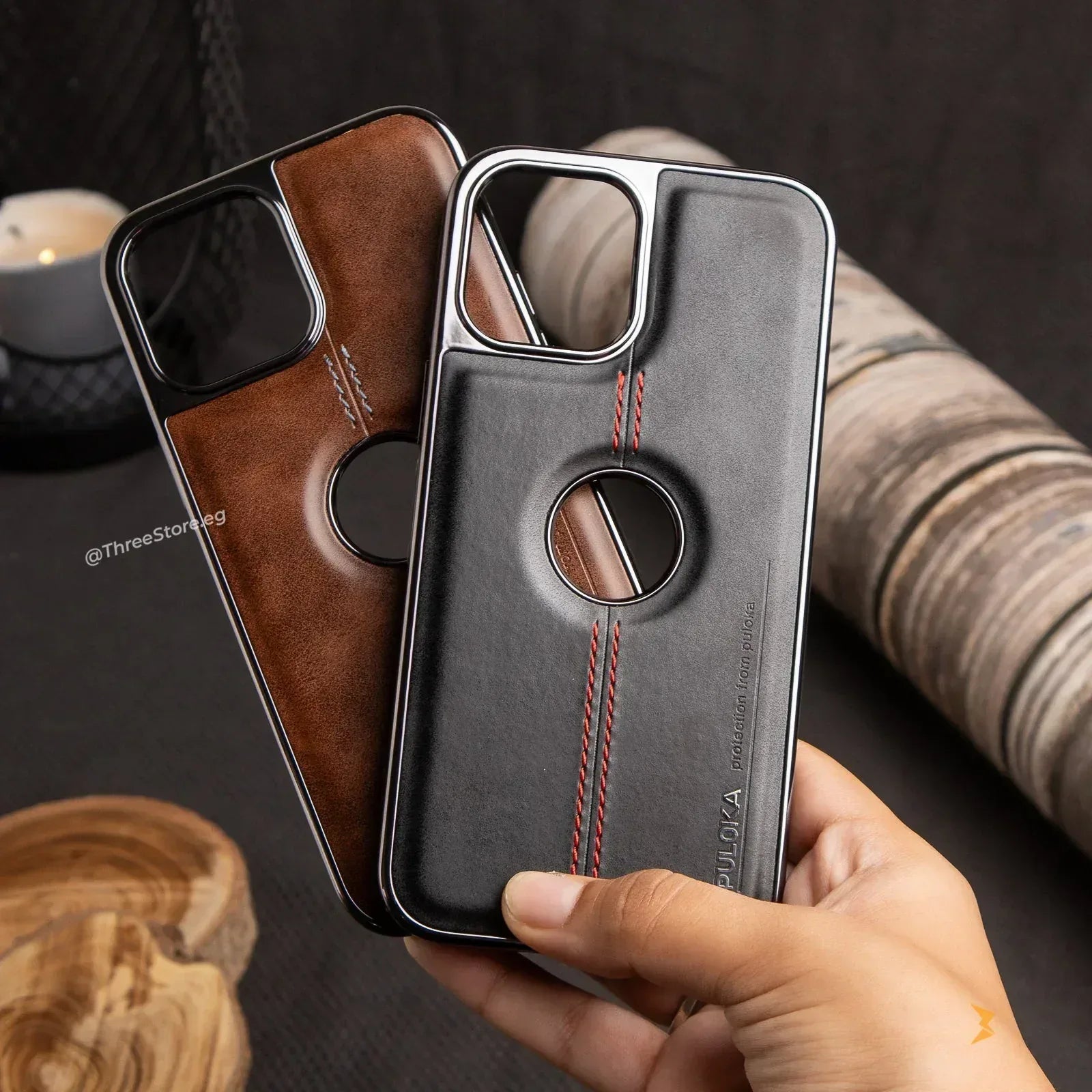 Puloka Superb Leather Case iPhone 15 Pro Max - Three