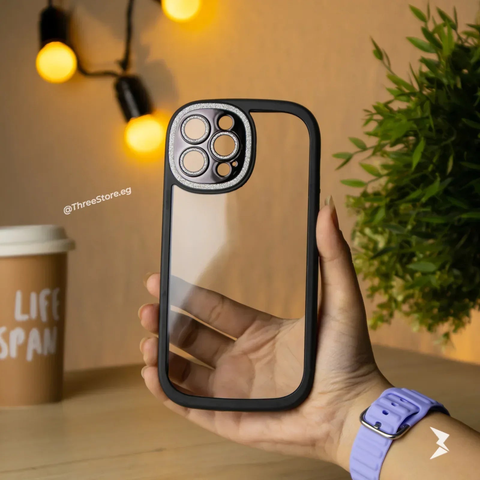 Glitter Frame Case iPhone 13 Pro Max - Three