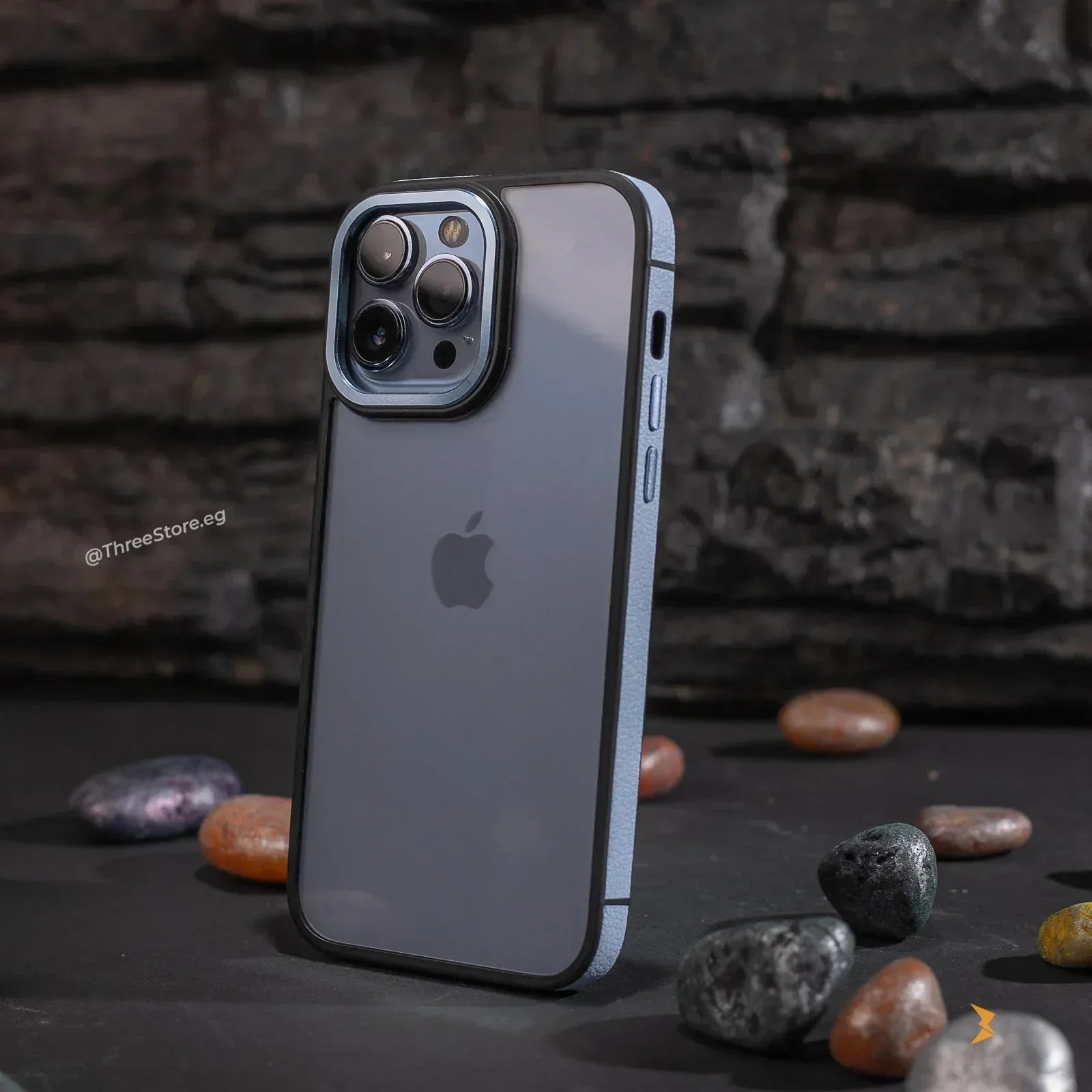 Desert Leather Frame Case iPhone 13 Pro Max - Three