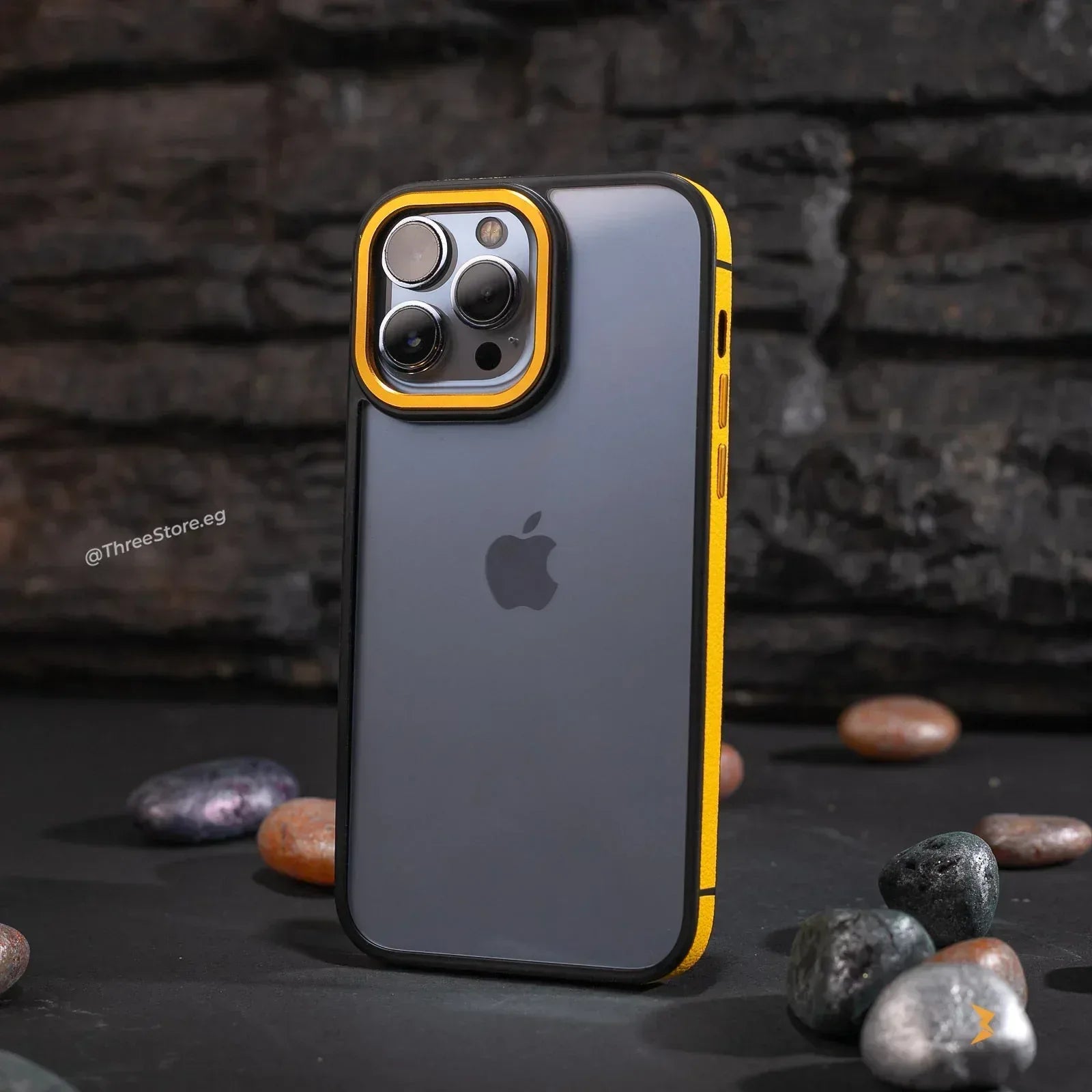 Desert Leather Frame Case iPhone 13 Pro Max - Three