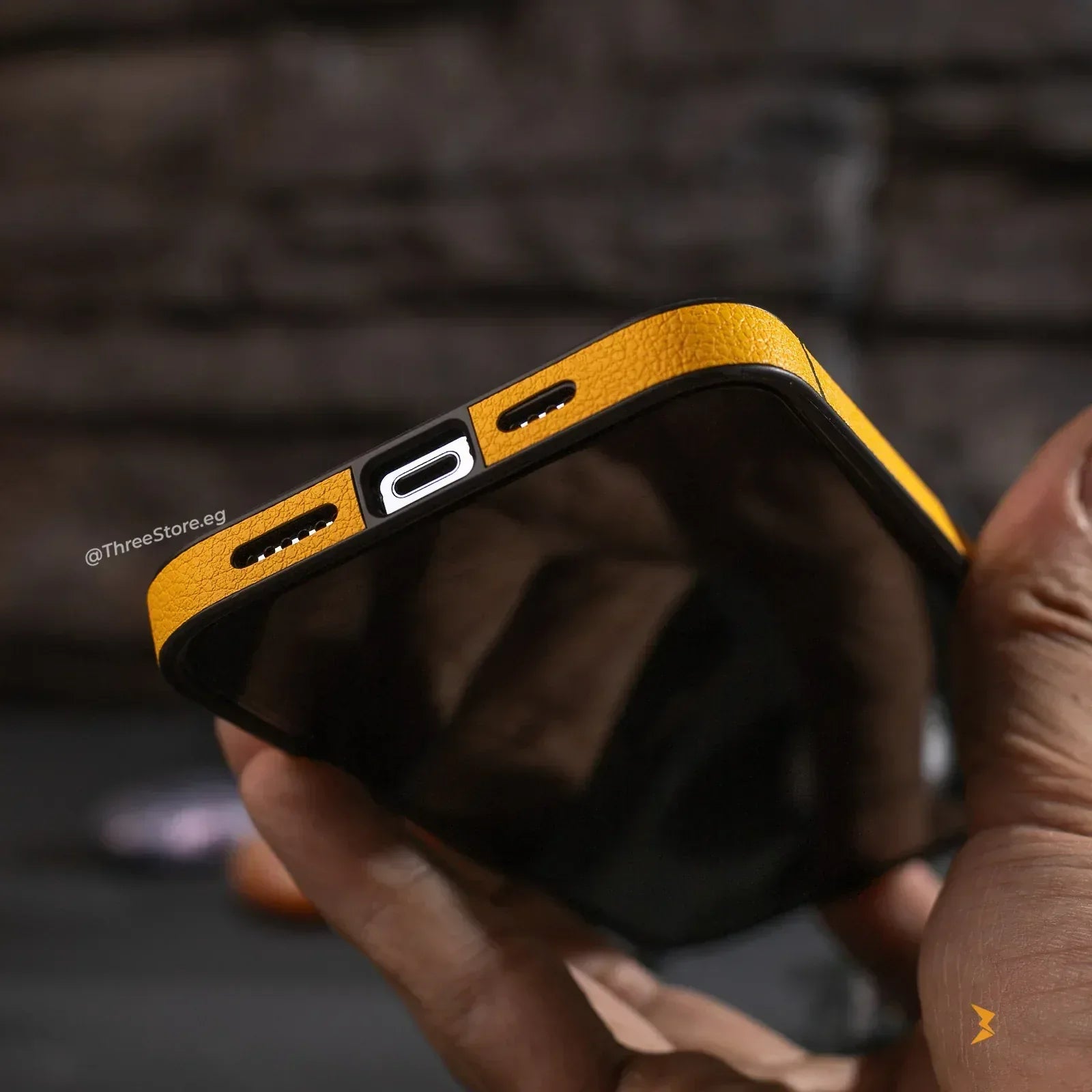 Desert Leather Frame Case iPhone 14 Pro - Three