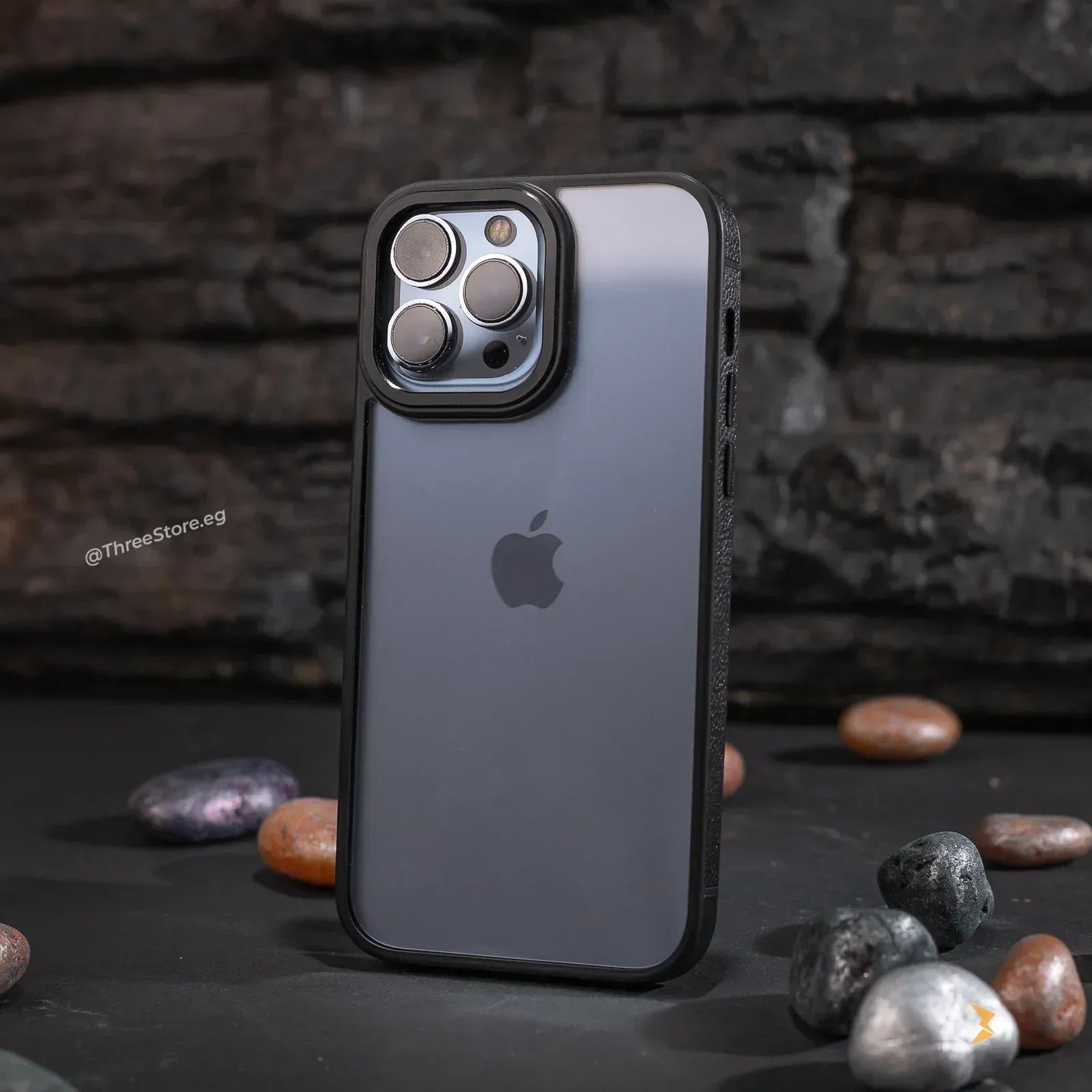 Desert Leather Frame Case iPhone 13 Pro Max - Three