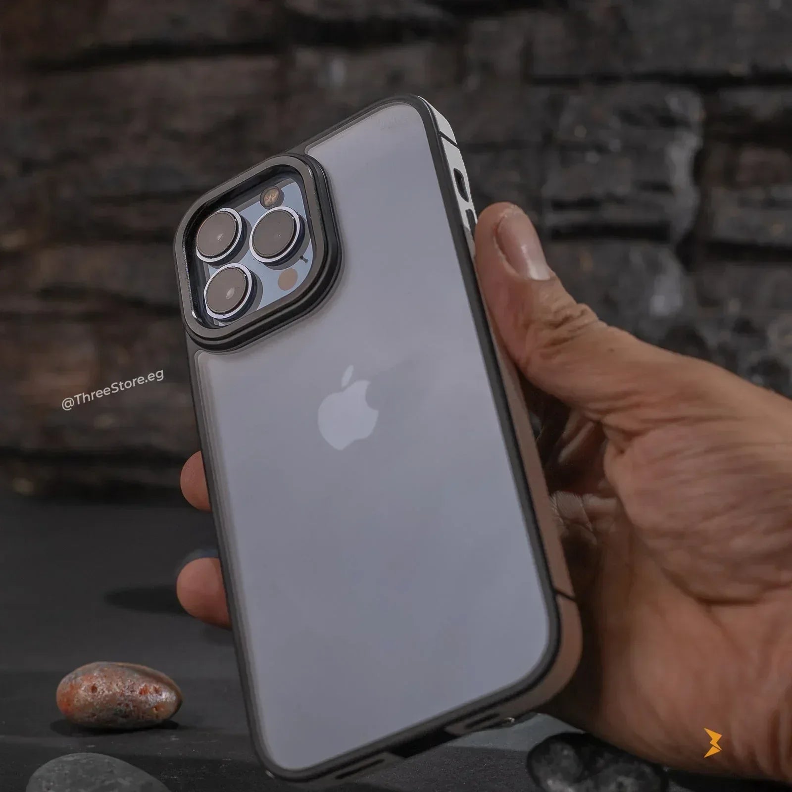 Desert Leather Frame Case iPhone 13 Pro Max - Three