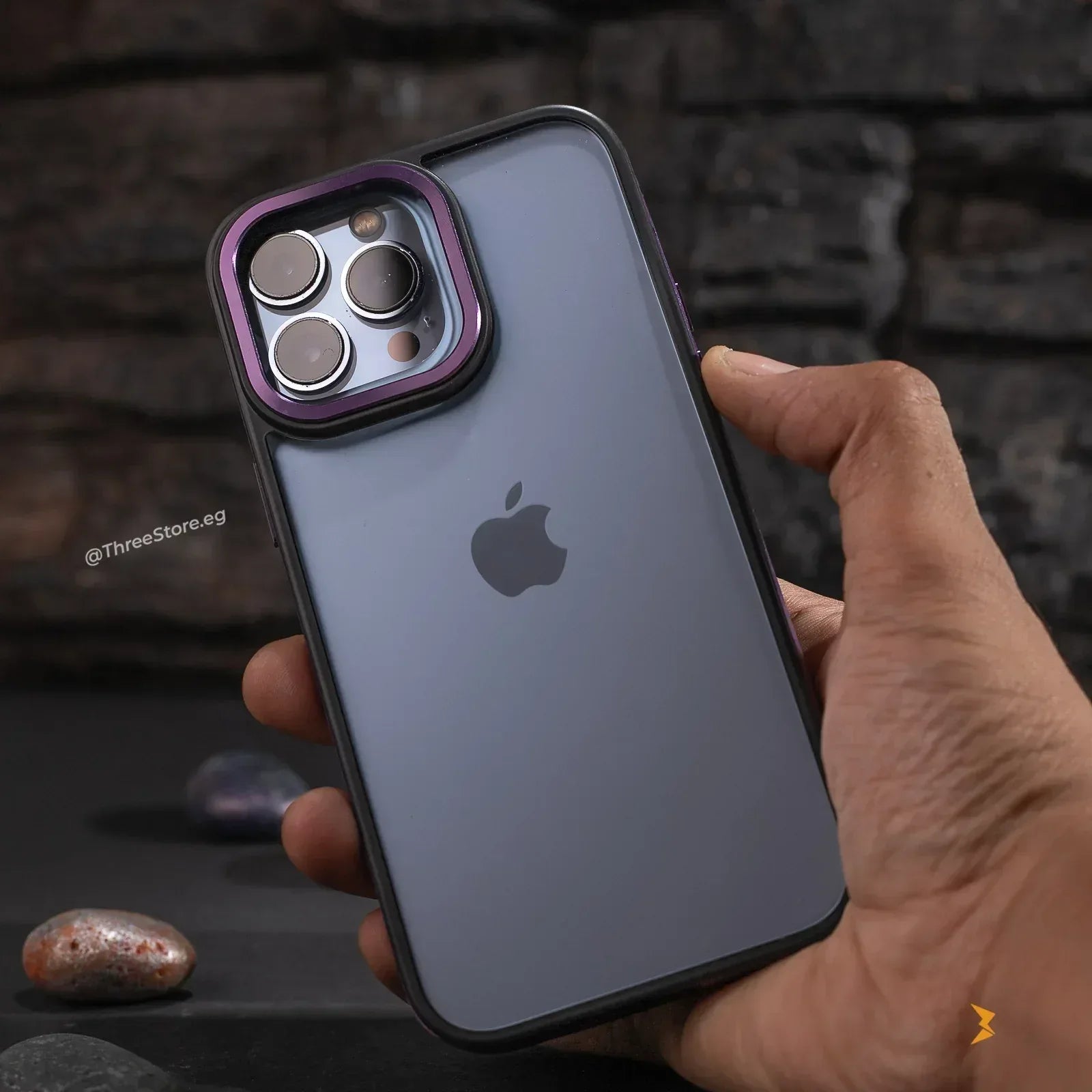 Desert Leather Frame Case iPhone 14 Pro - Three