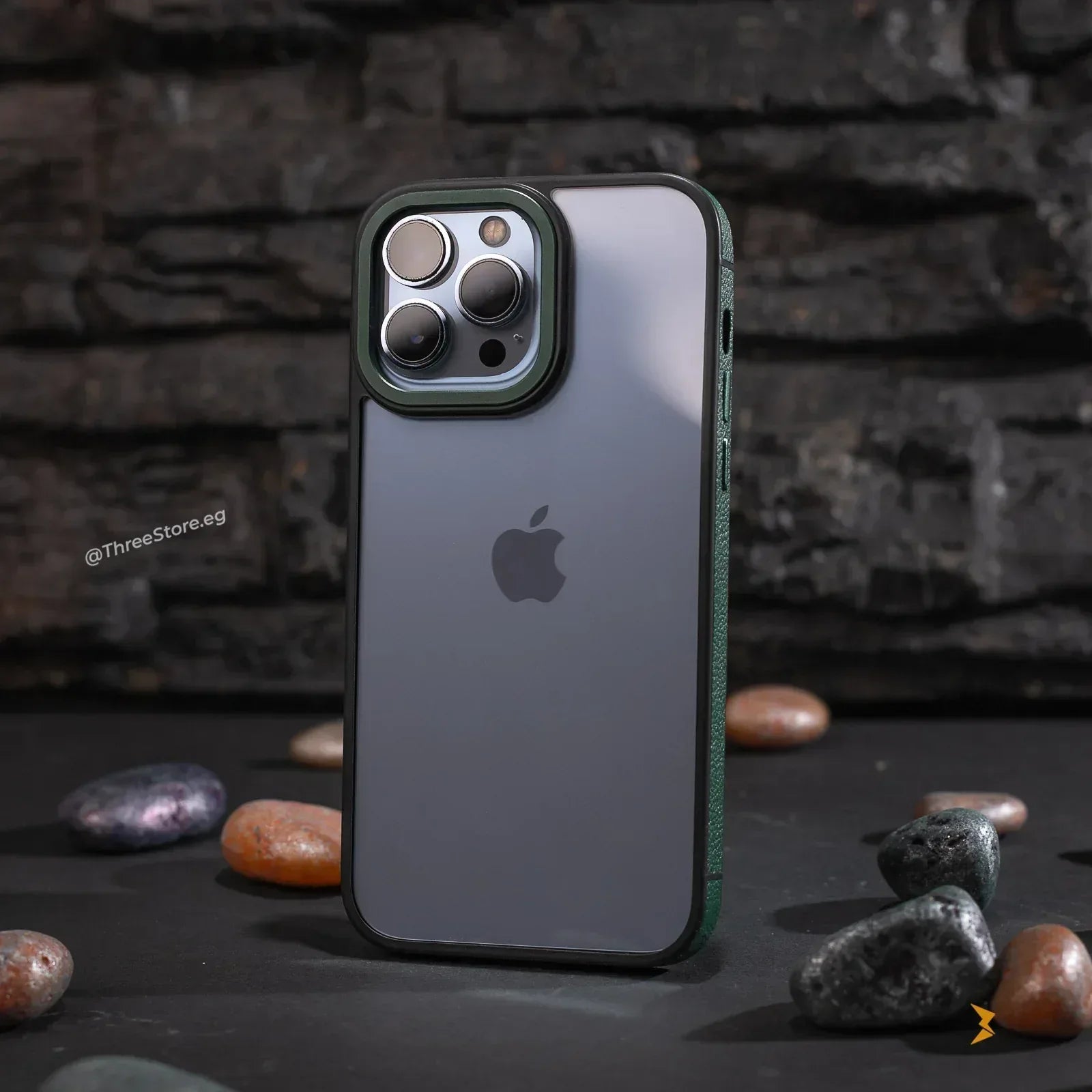 Desert Leather Frame Case iPhone 14 Pro - Three