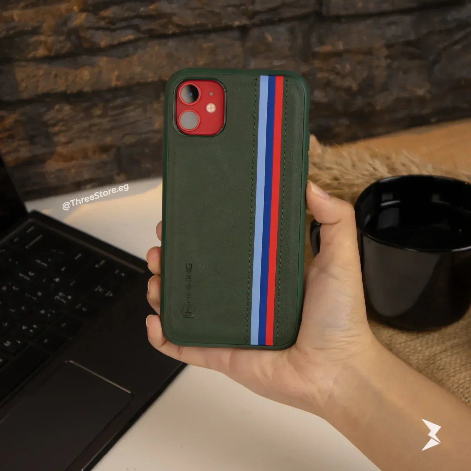 Minking Flag Leather Case iPhone 11 - Three