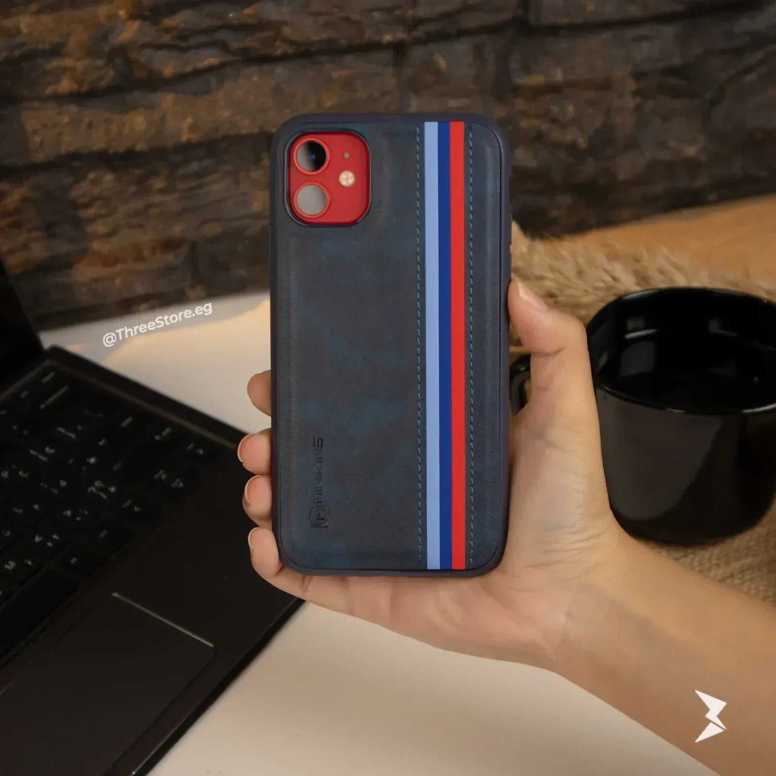 Minking Flag Leather Case iPhone 11 - Three