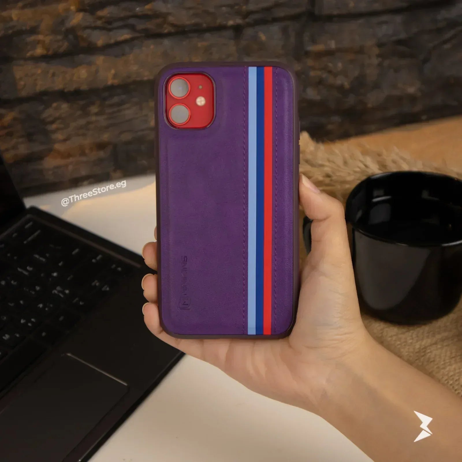 Minking Flag Leather Case iPhone 11 - Three