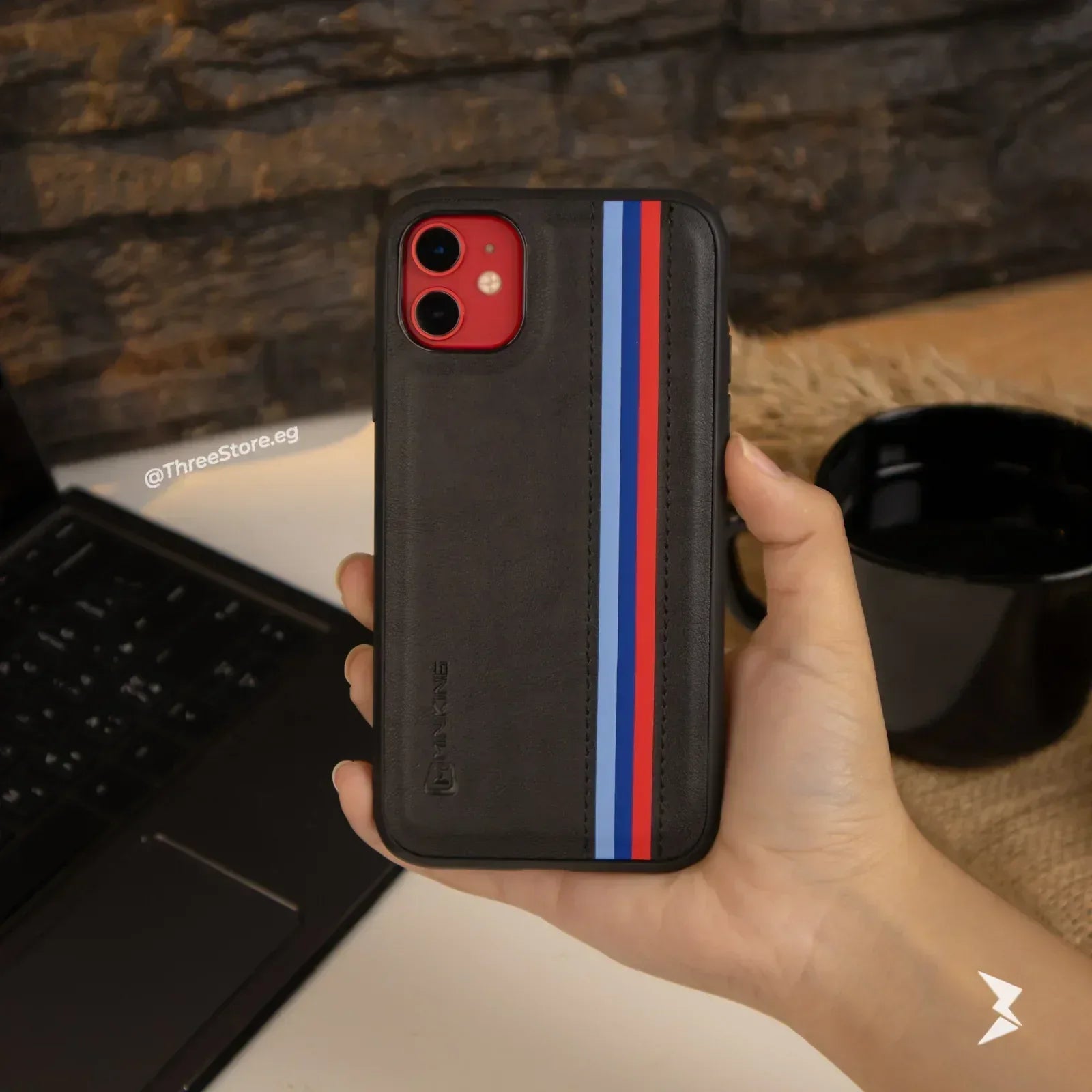Minking Flag Leather Case iPhone 11 - Three