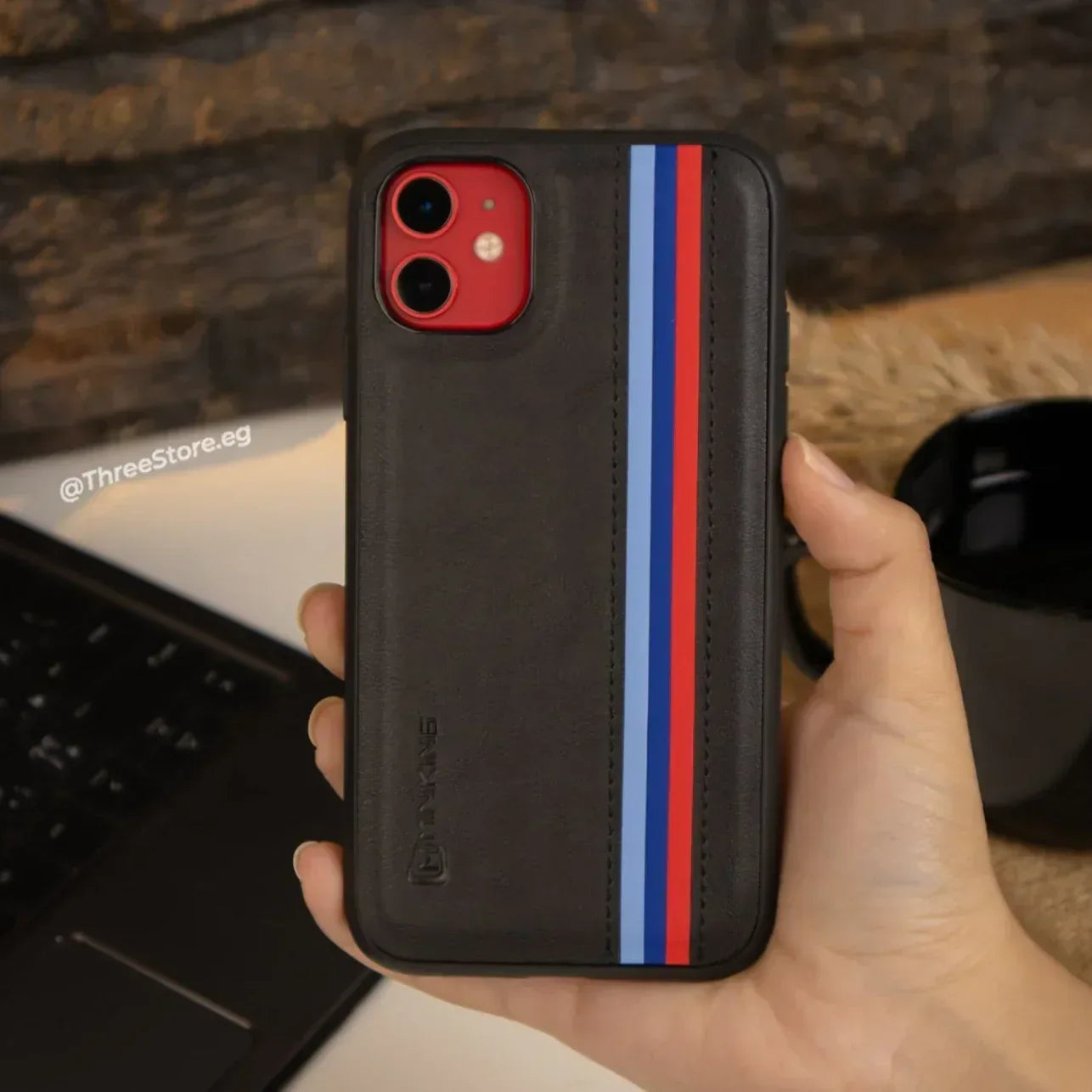 Minking Flag Leather Case iPhone 14 - Three
