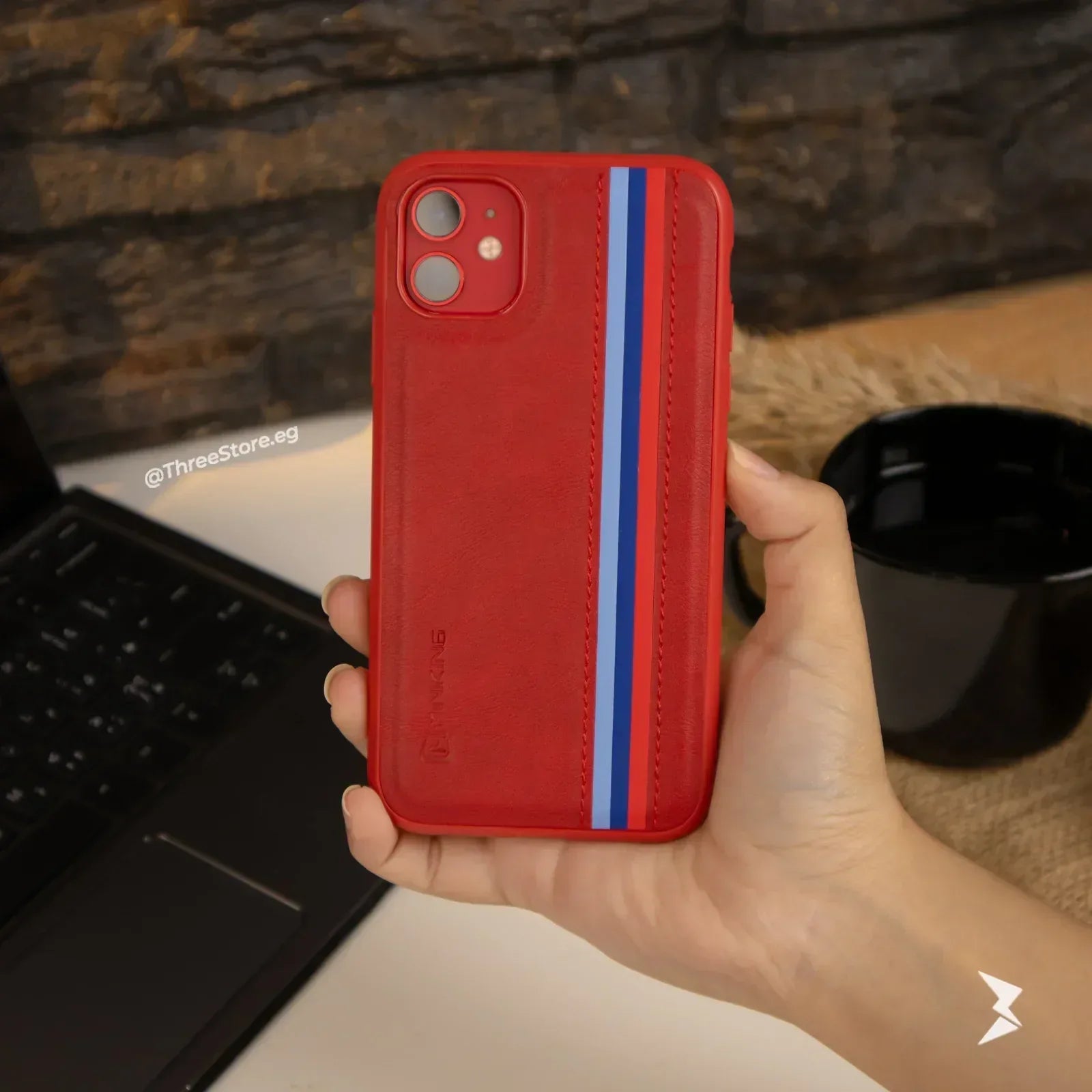 Minking Flag Leather Case iPhone 11 - Three