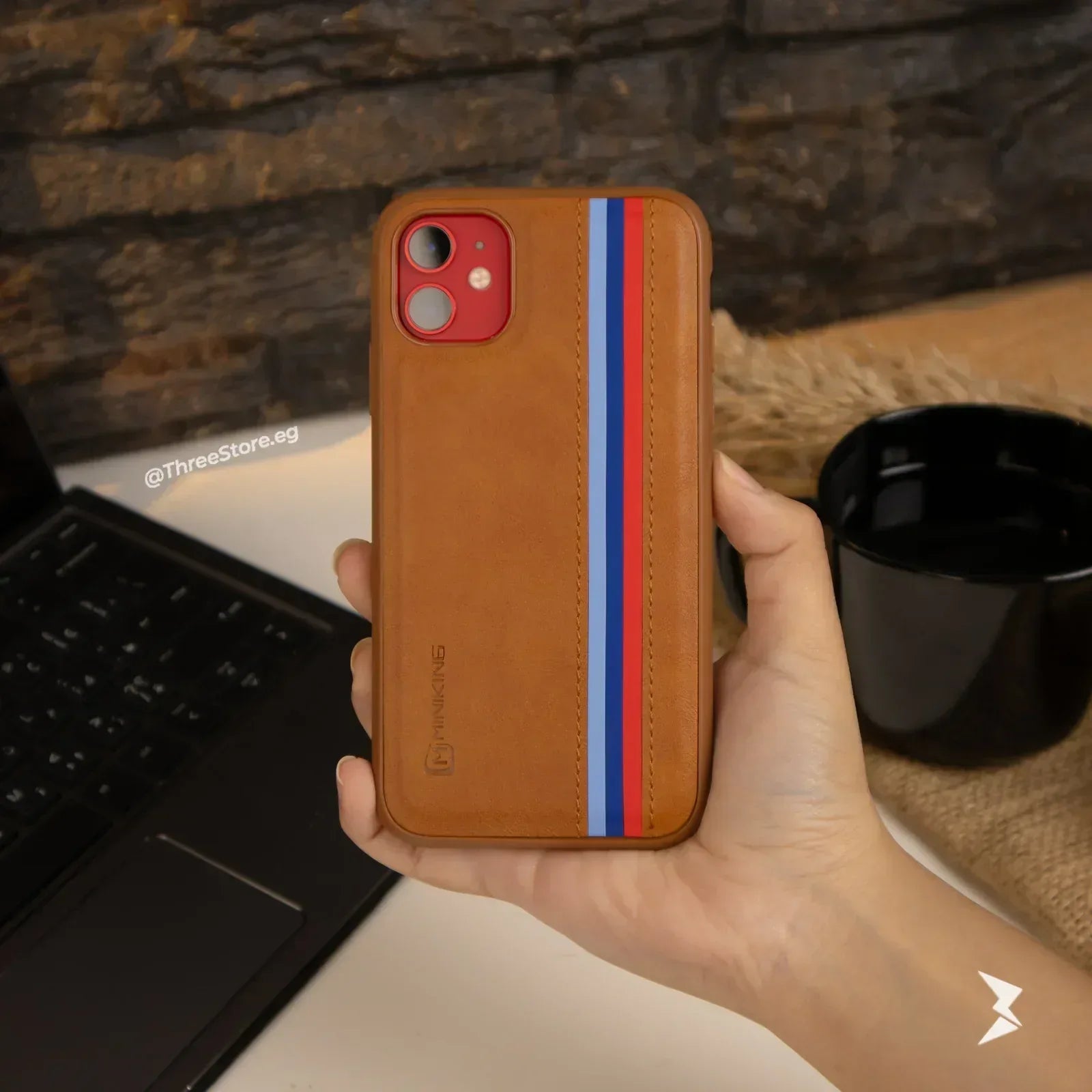 Minking Flag Leather Case iPhone 11 - Three
