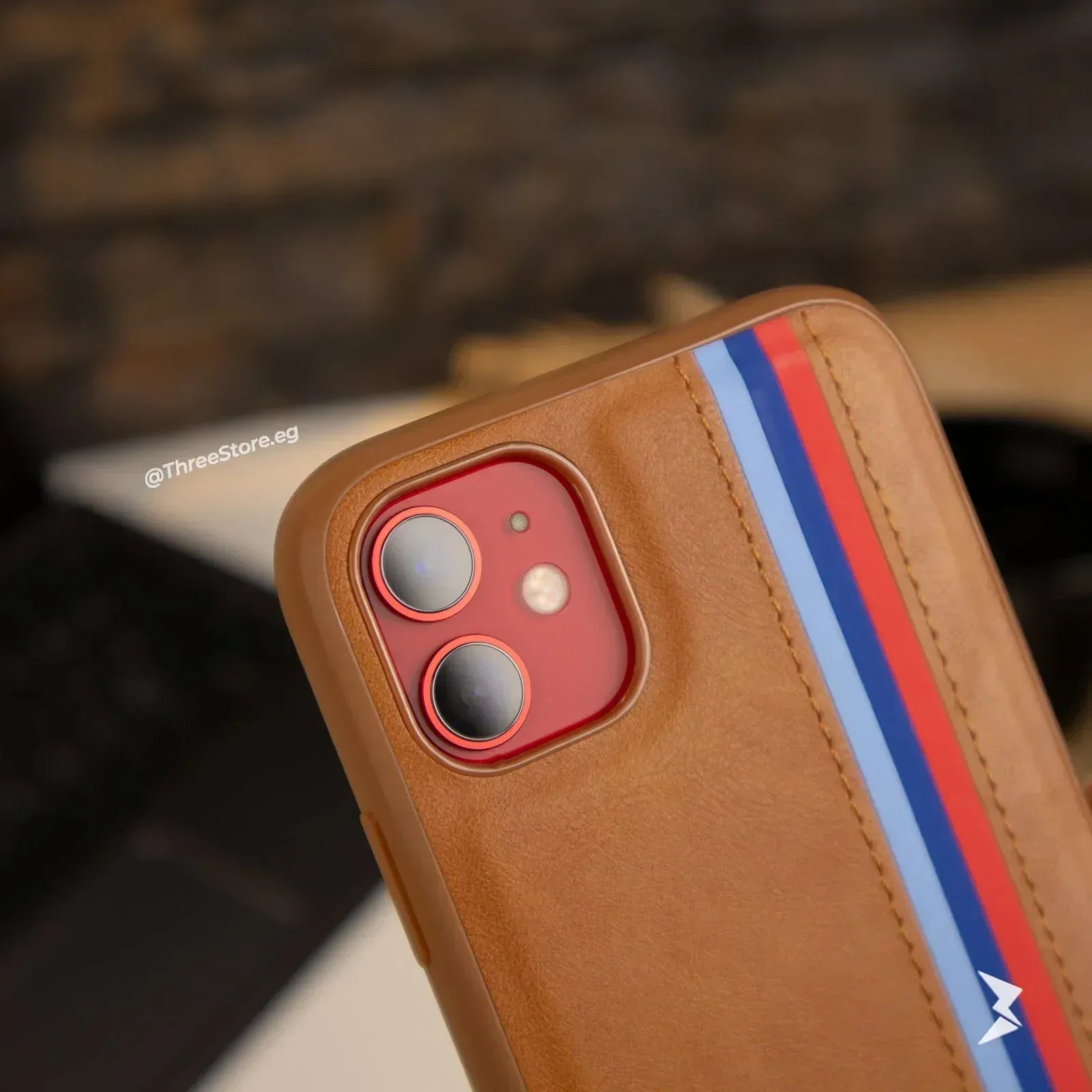 Minking Flag Leather Case iPhone 14 - Three