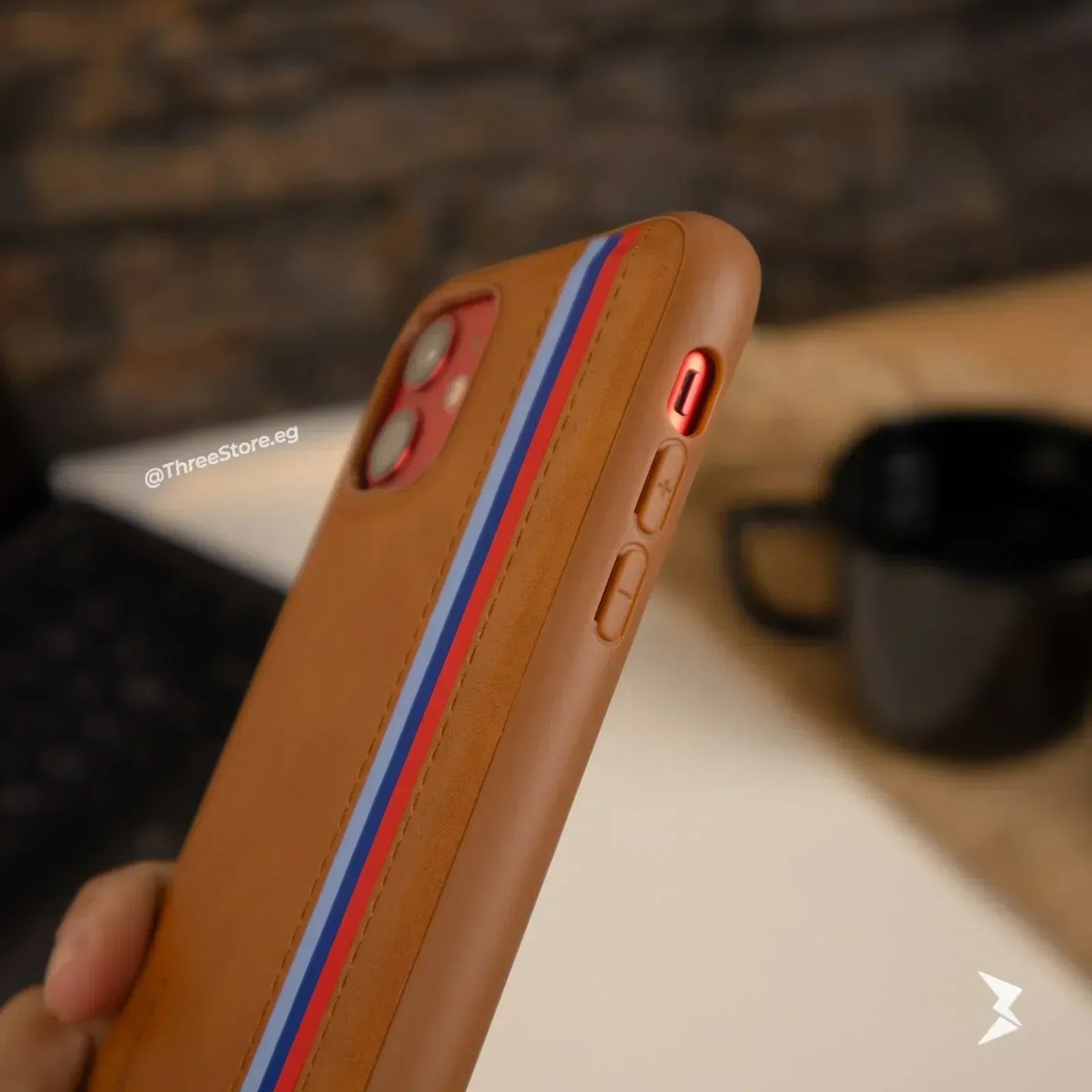 Minking Flag Leather Case iPhone 14 - Three