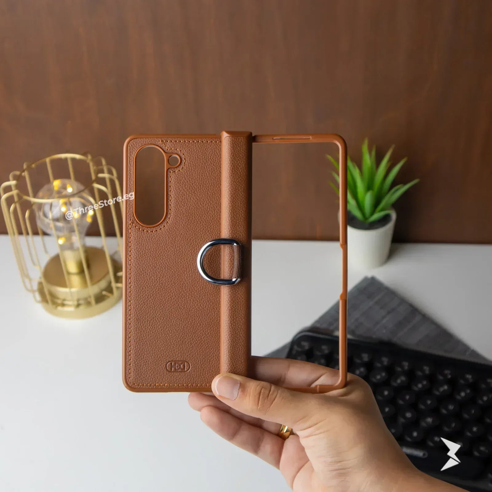 HDD Ring Leather Case Samsung Z Fold 5 - Three