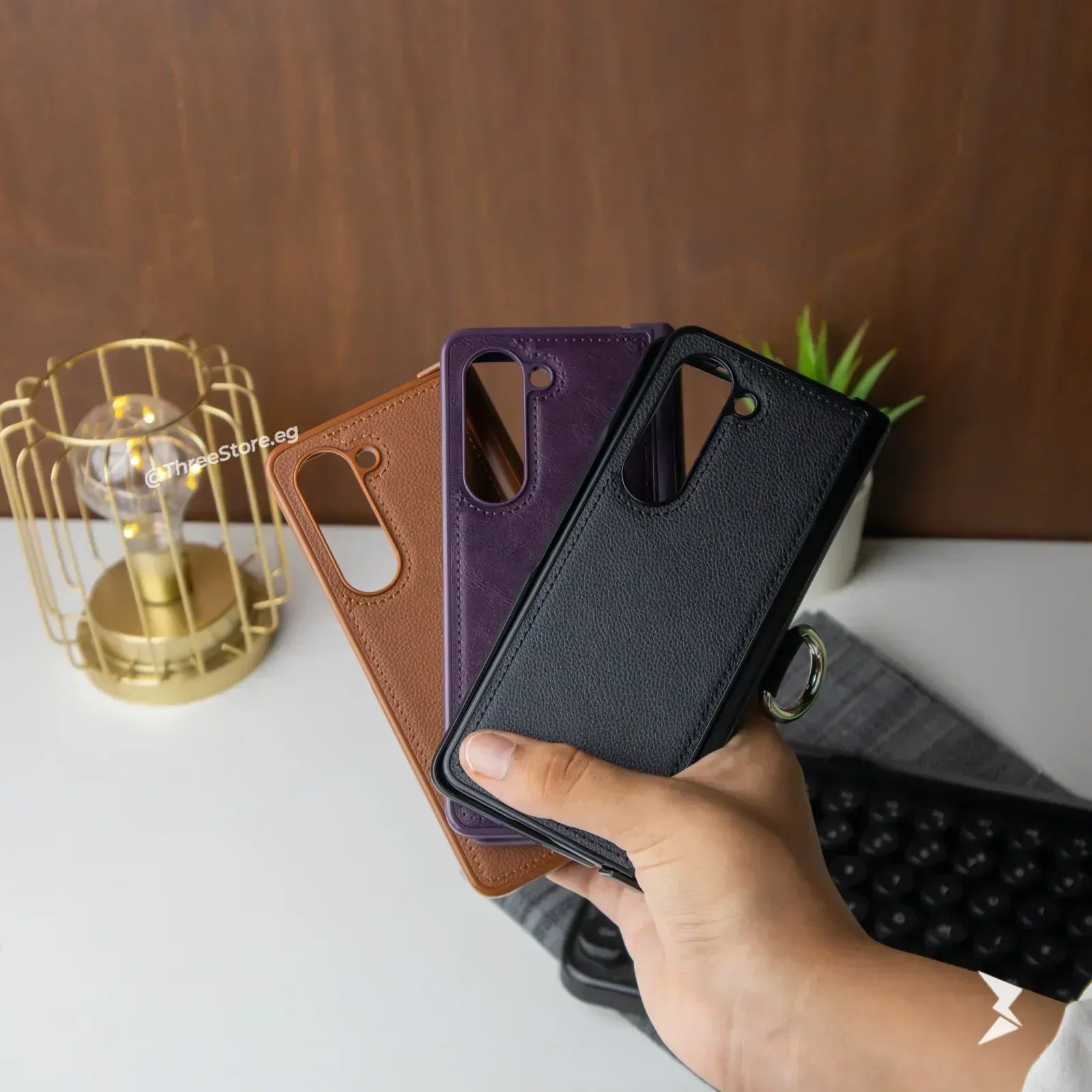 HDD Ring Leather Case Samsung Z Fold 5 - Three