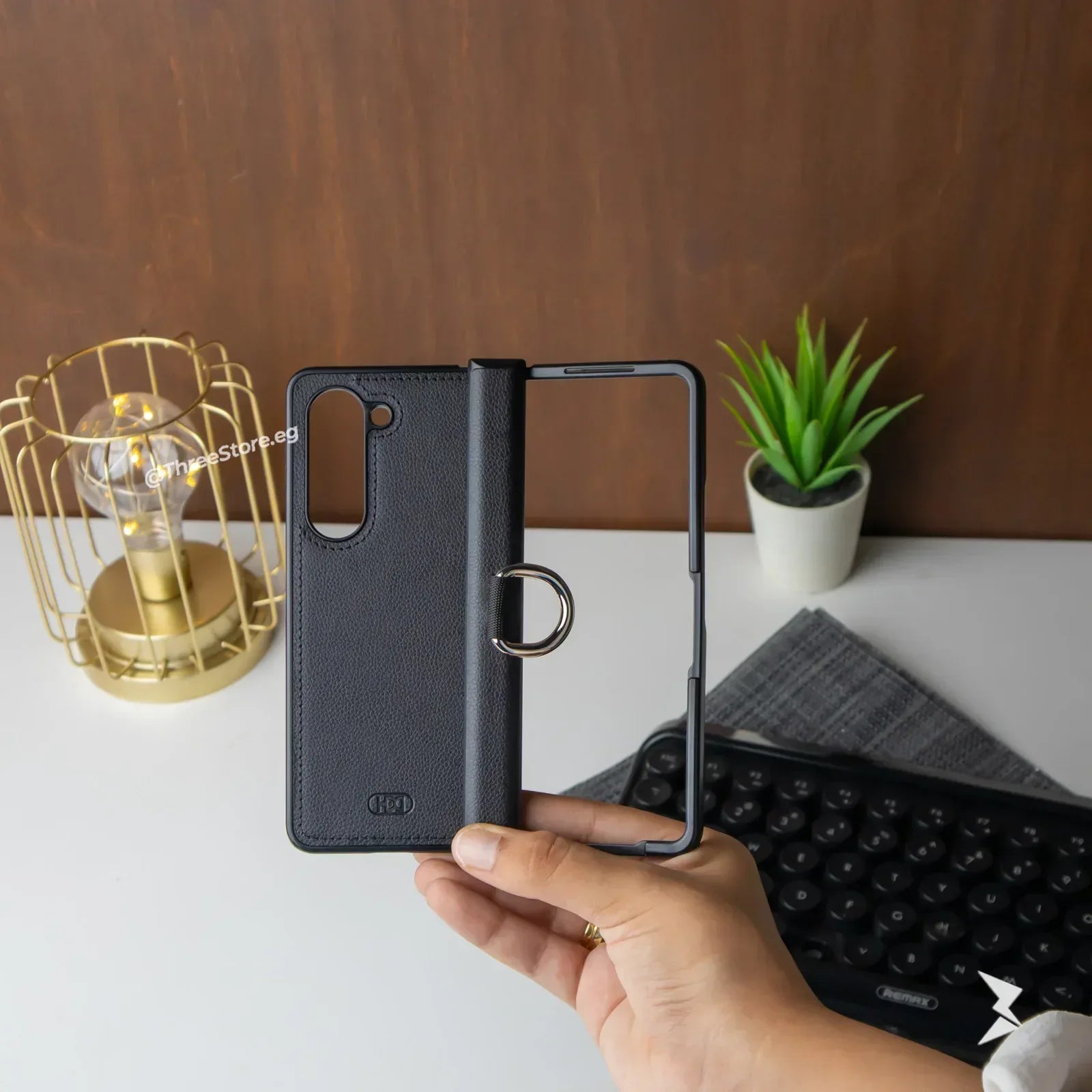 HDD Ring Leather Case Samsung Z Fold 5 - Three