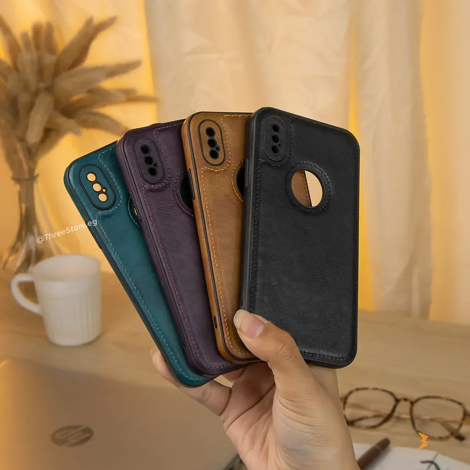 Prato Leather Case iPhone X - Three