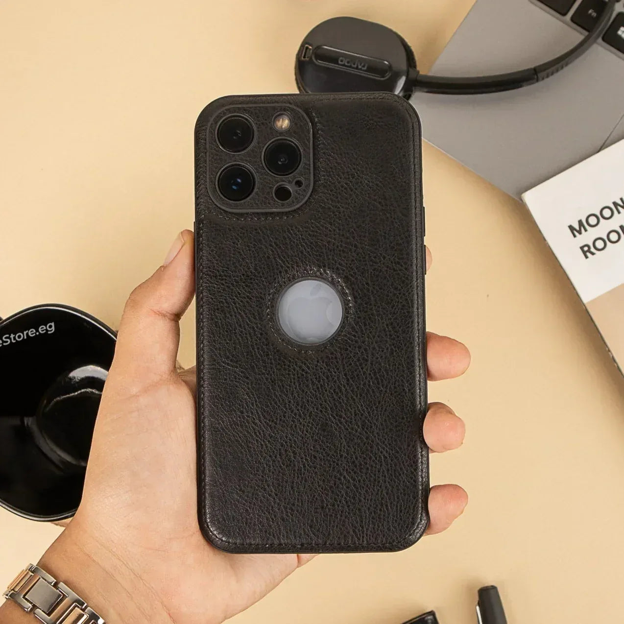 Prato Leather Case iPhone 14 Pro Max - Three