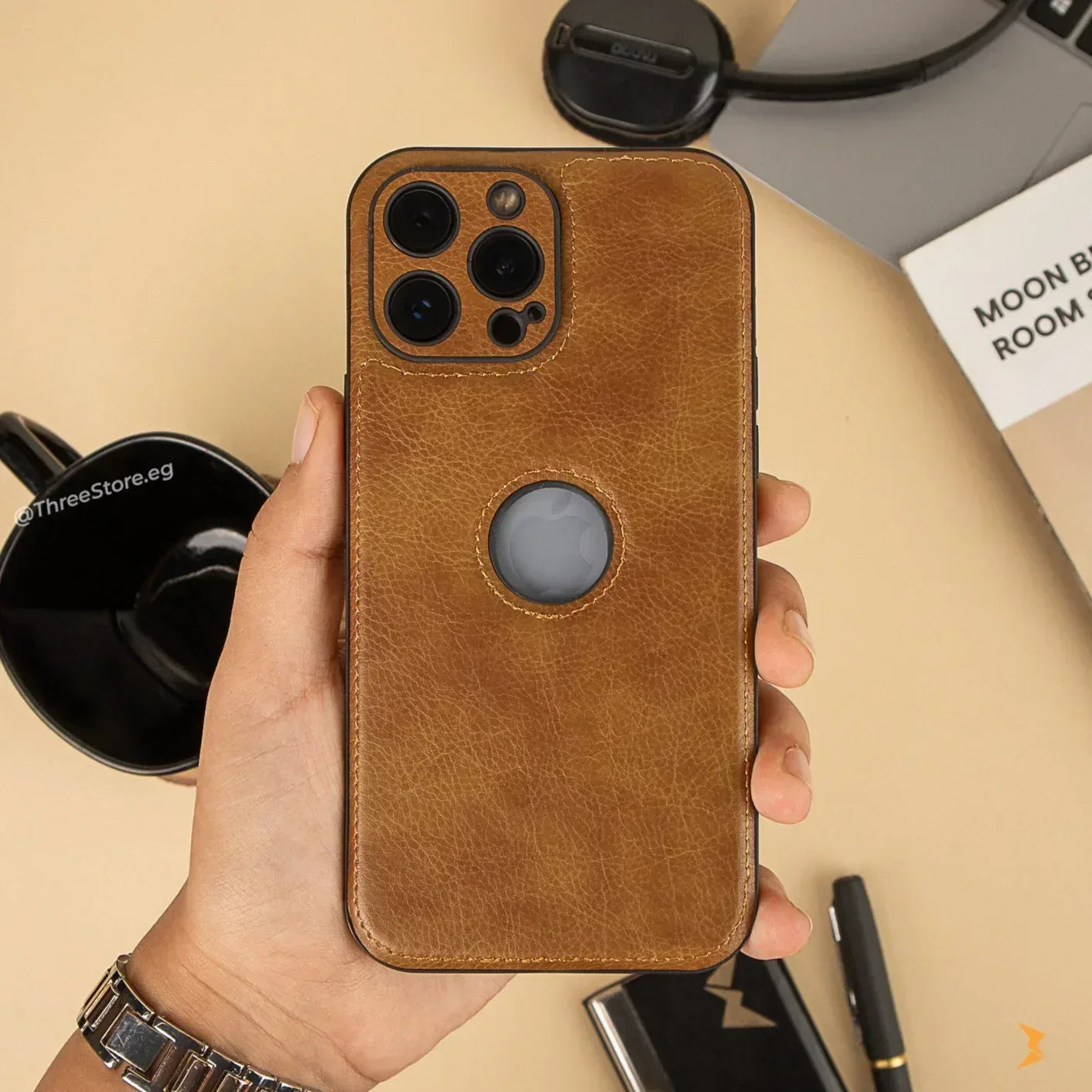 Prato Leather Case iPhone 14 Pro Max - Three