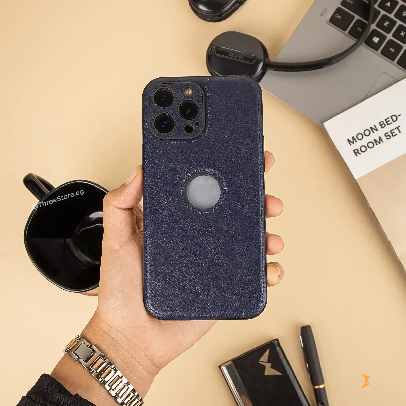 Prato Leather Case iPhone 13 Pro Max - Three