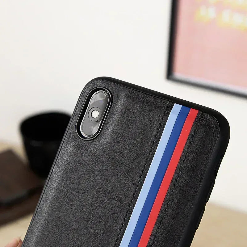 Minking Flag Leather Case iPhone X - Three