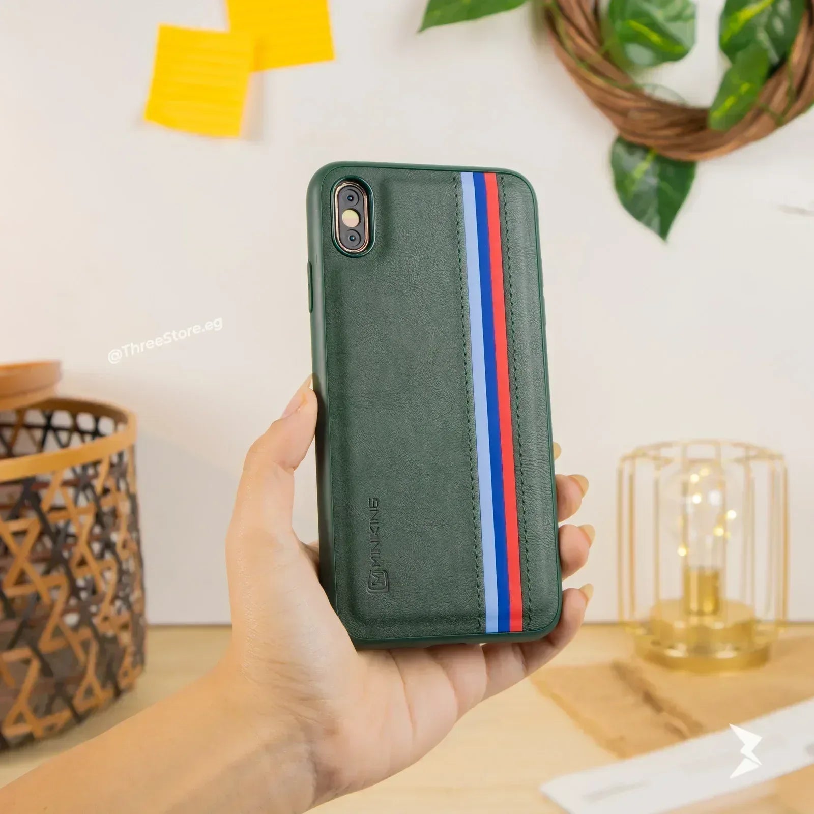 Minking Flag Leather Case iPhone X - Three