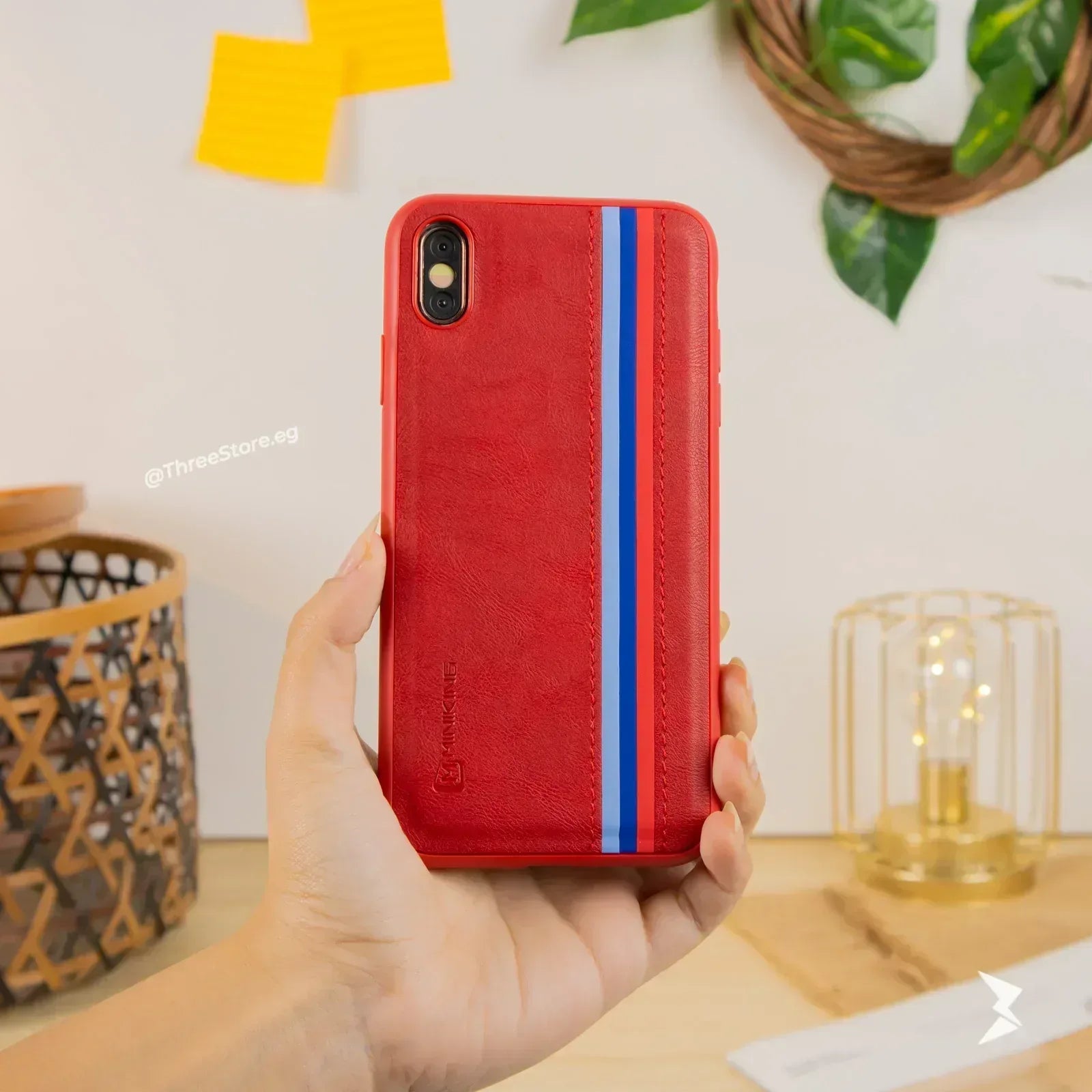 Minking Flag Leather Case iPhone X - Three
