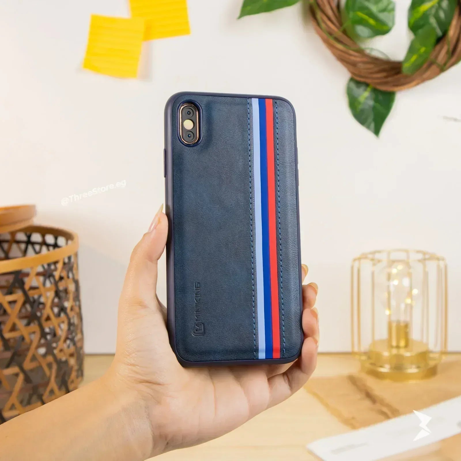 Minking Flag Leather Case iPhone X - Three